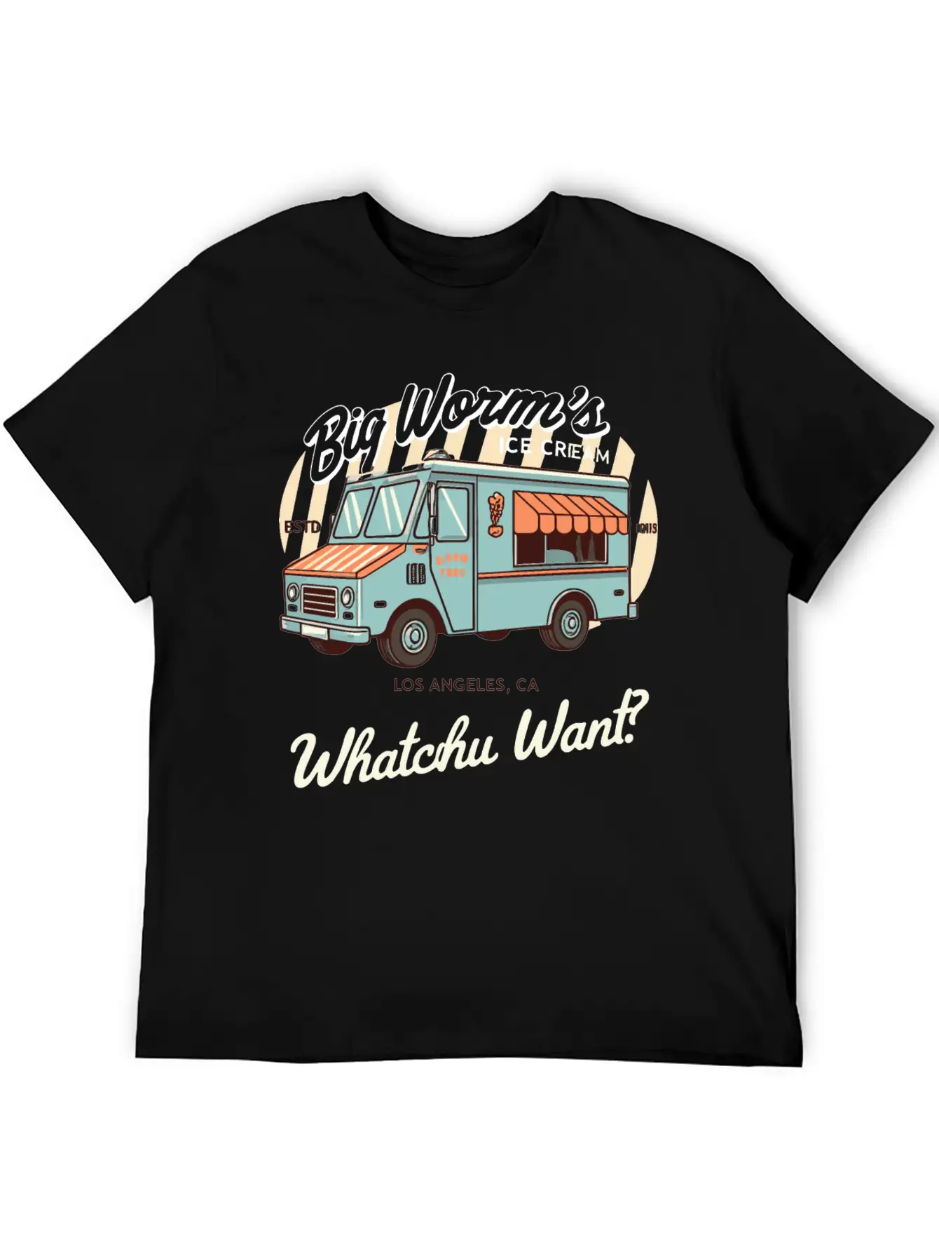 Big Worm's Ice Cream "Whatchu Want?"Los Angeles Classic Cotton Tee – Unisex Comfort For Any Season