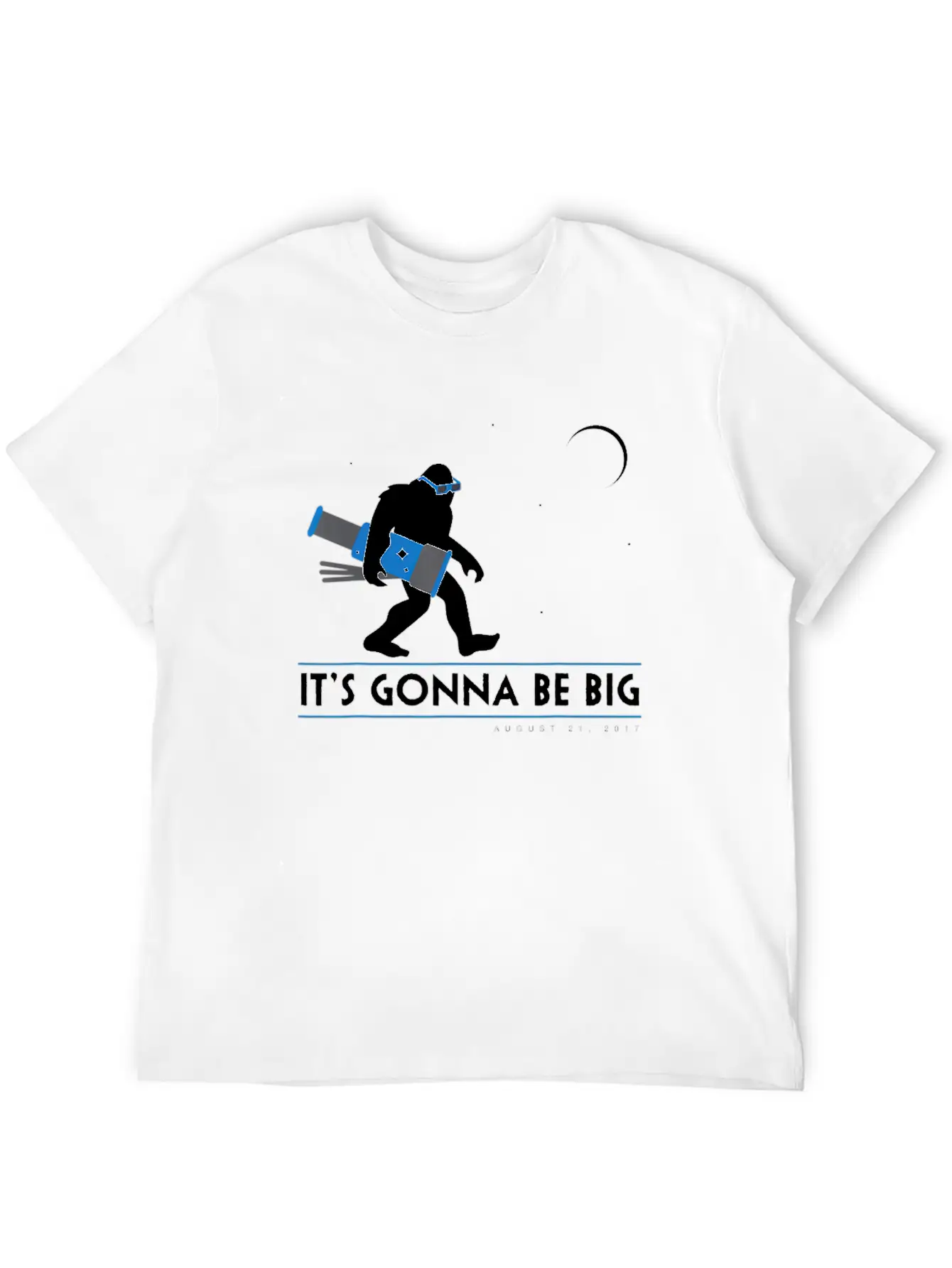 Bigfoot Total Solar Eclipse August 21 2017 Space Unisex Casual T-Shirt – Clean Design For Daily Comfort