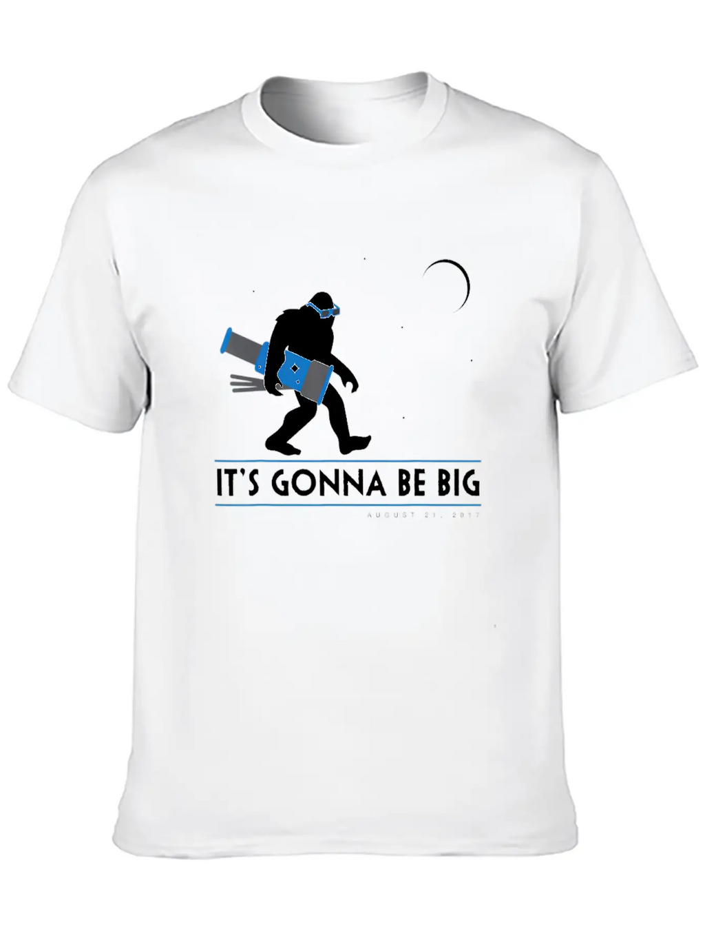 Bigfoot Total Solar Eclipse August 21 2017 Space Unisex Casual T-Shirt – Clean Design For Daily Comfort