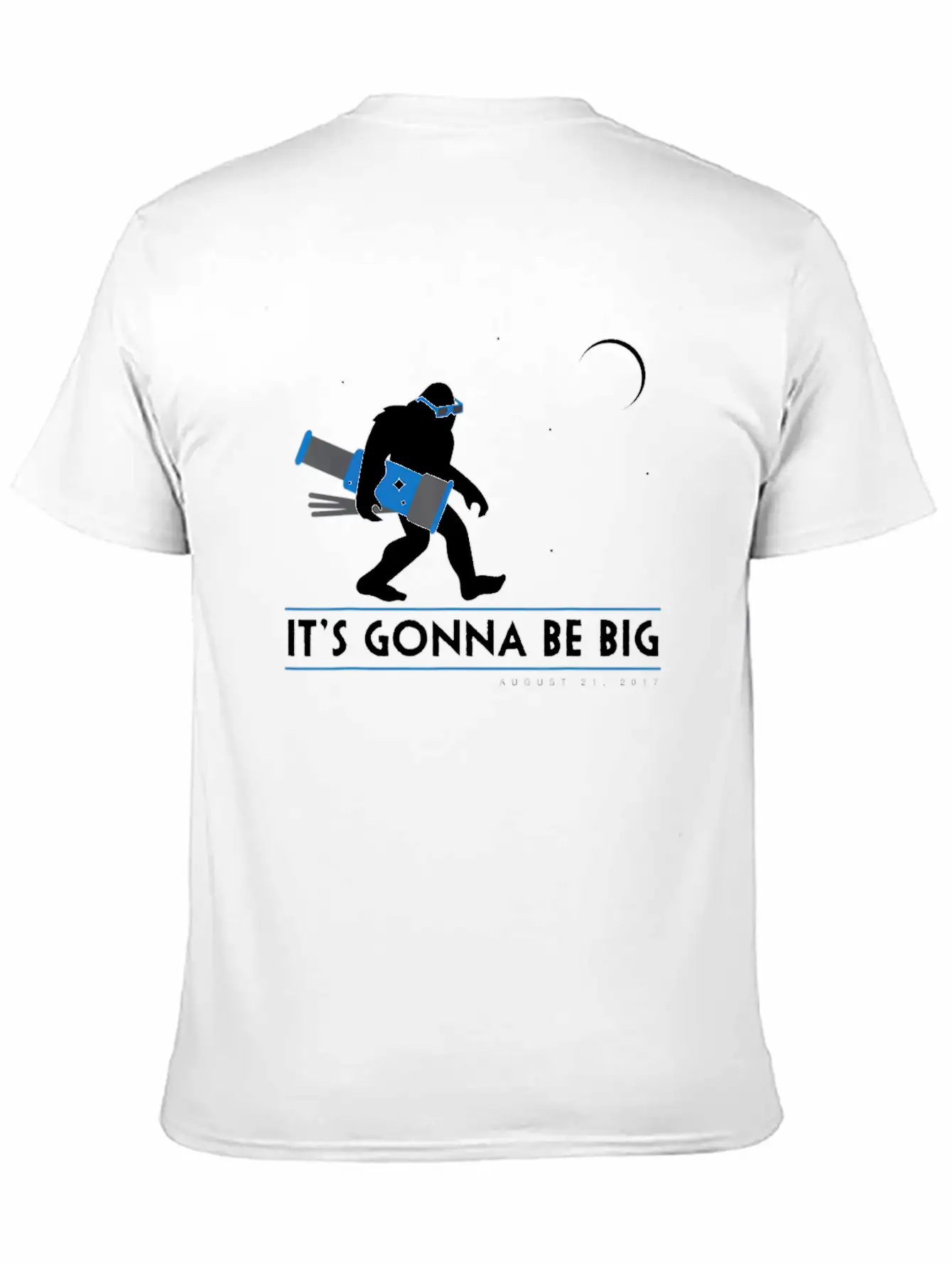 Bigfoot Total Solar Eclipse August 21 2017 Space Unisex Casual T-Shirt – Clean Design For Daily Comfort
