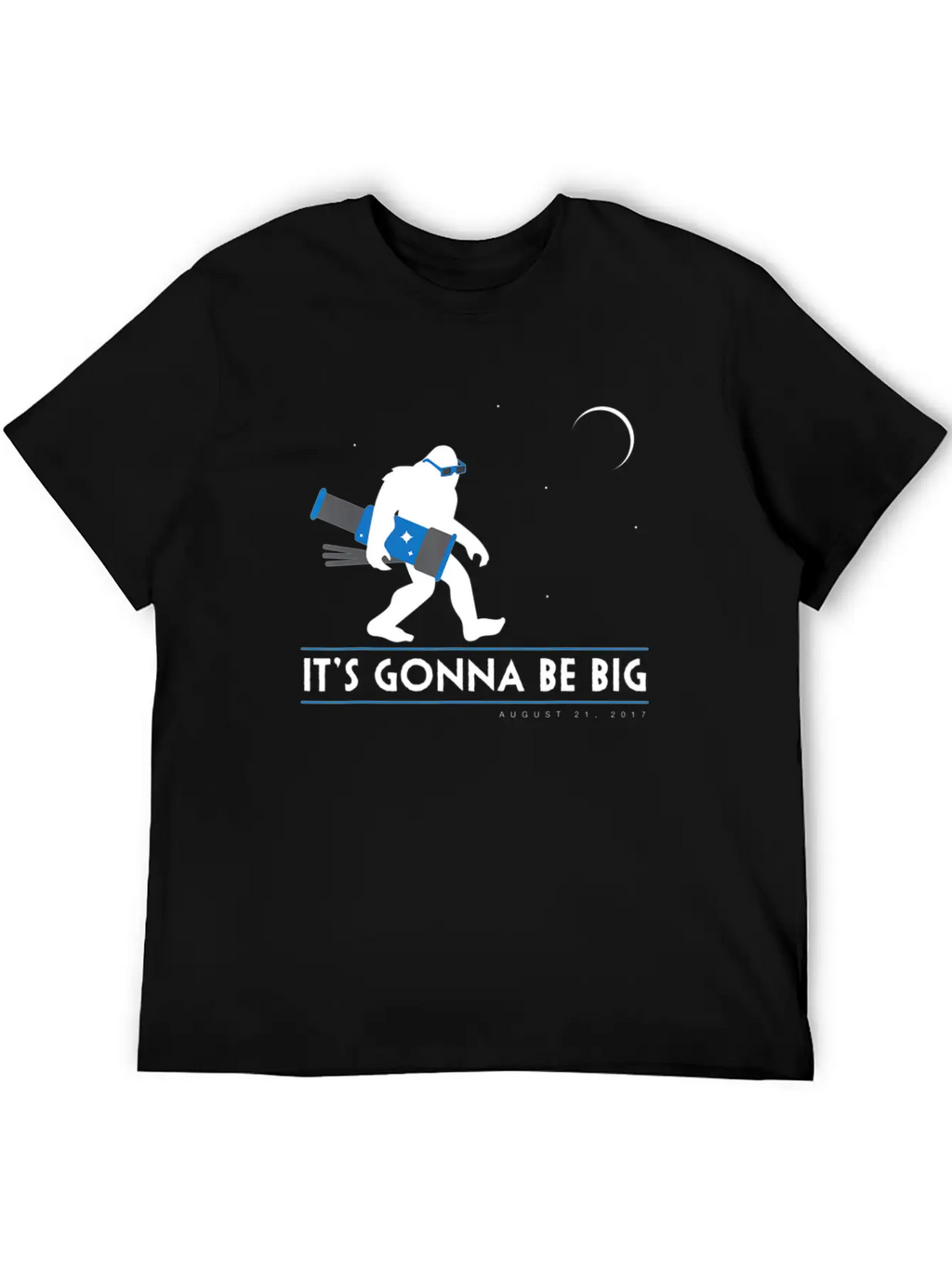 Bigfoot Total Solar Eclipse August 21 2017 Space Unisex Casual T-Shirt – Clean Design For Daily Comfort