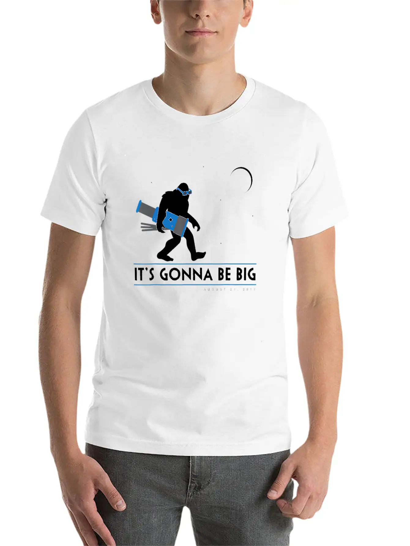 Bigfoot Total Solar Eclipse August 21 2017 Space Unisex Casual T-Shirt – Clean Design For Daily Comfort