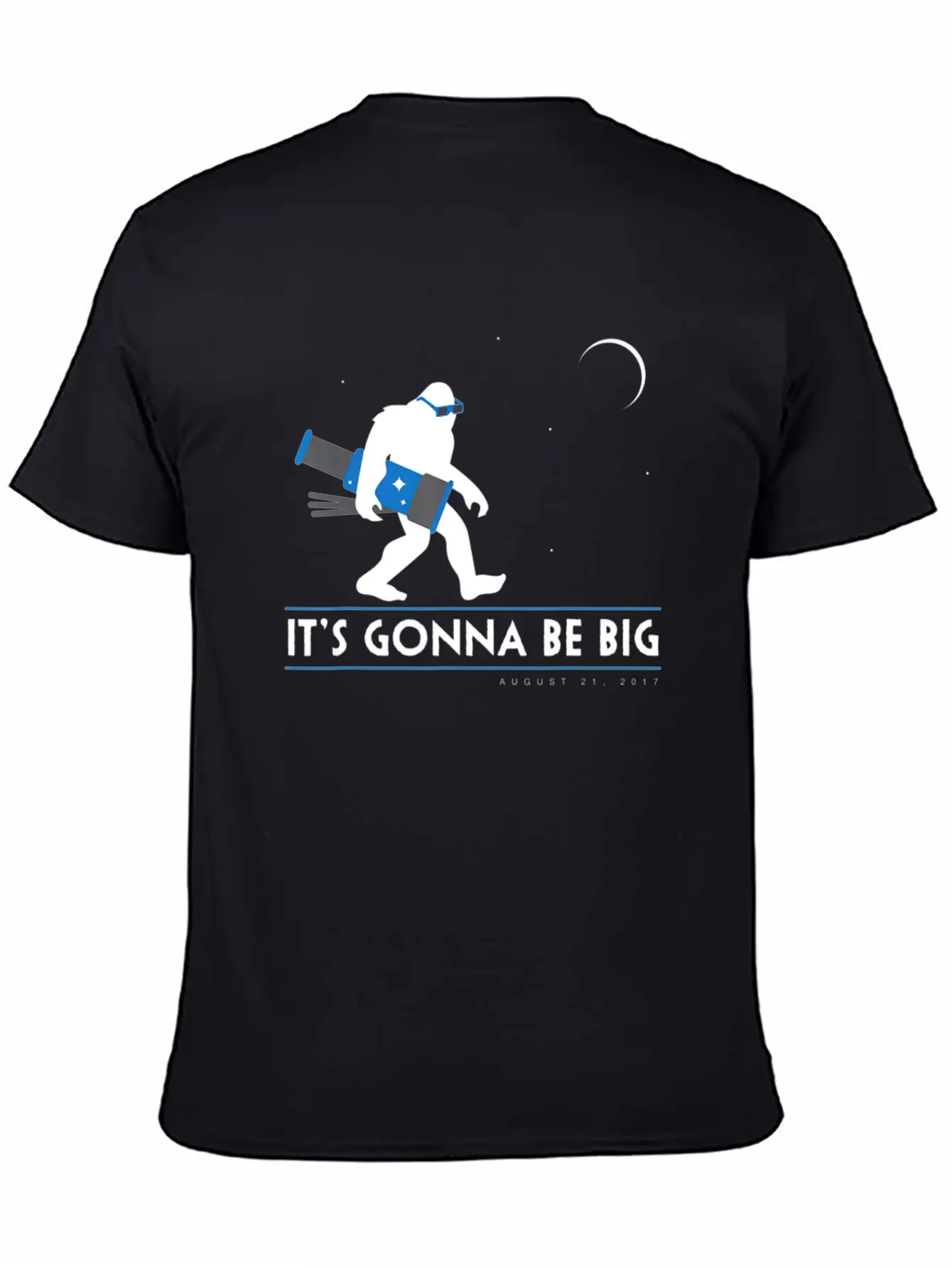 Bigfoot Total Solar Eclipse August 21 2017 Space Unisex Casual T-Shirt – Clean Design For Daily Comfort
