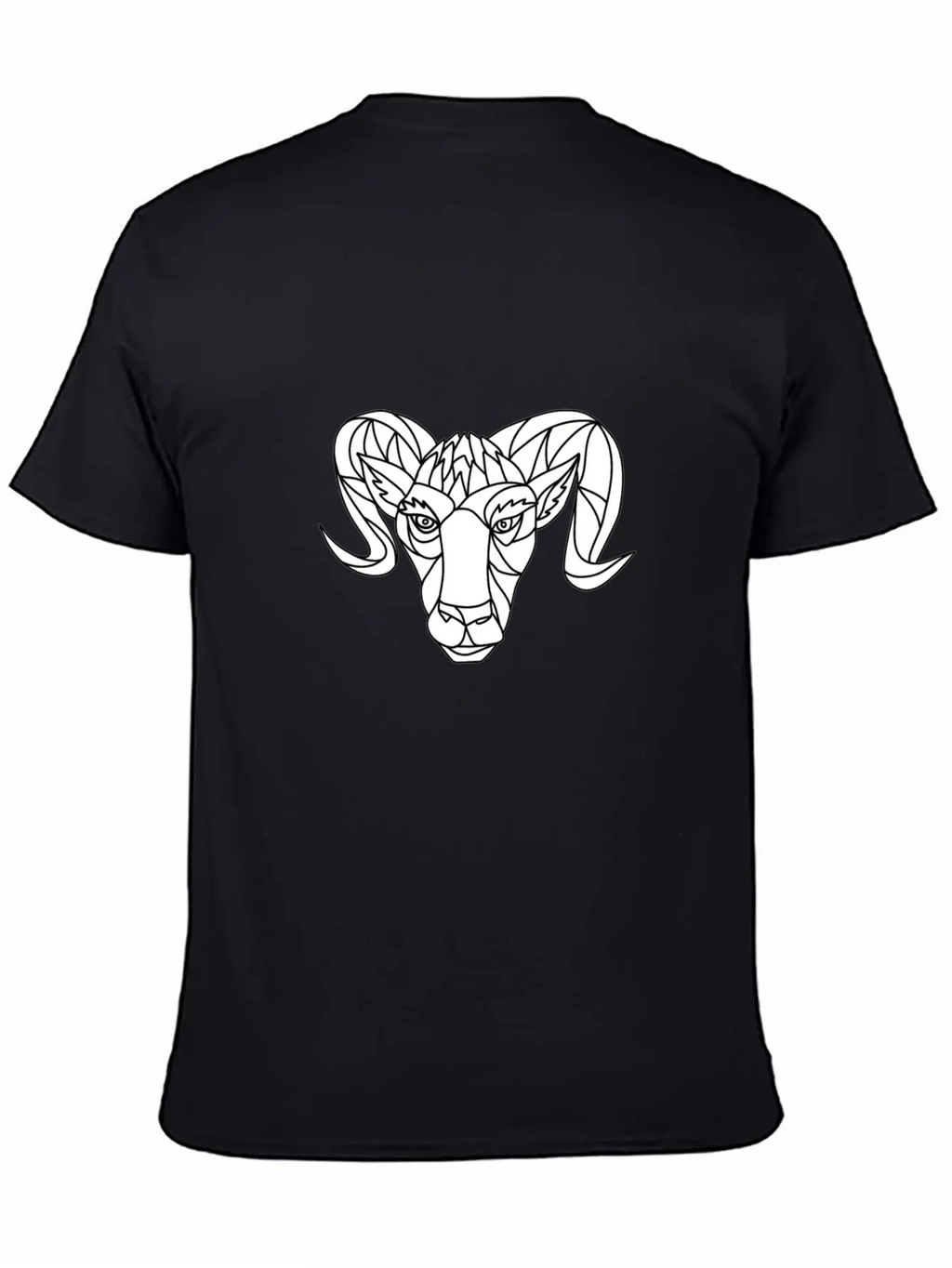 Bighorn Sheep Ram Mosaic Black And White Unisex Casual T-Shirt – Clean Design For Daily Comfort