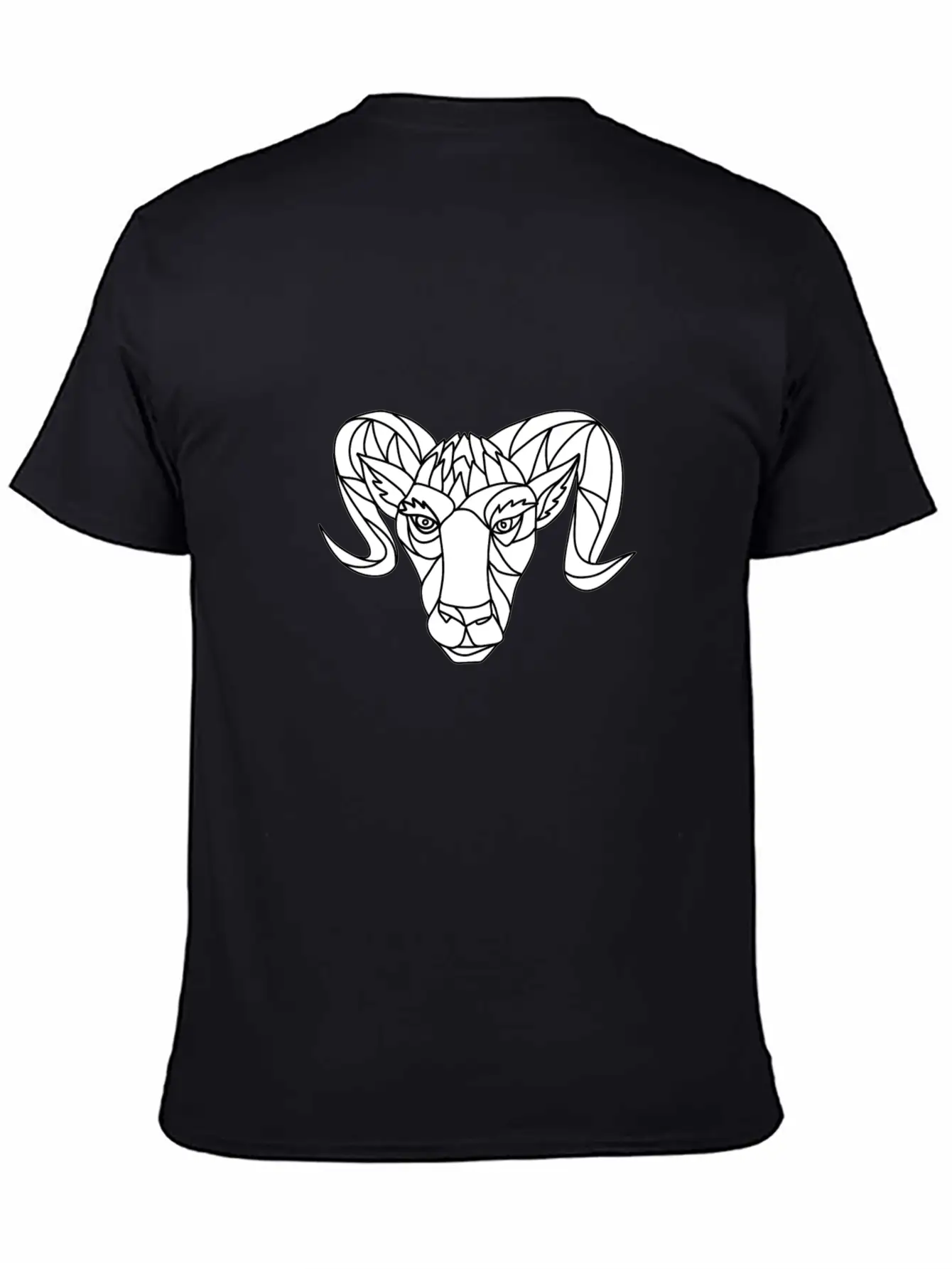 Bighorn Sheep Ram Mosaic Black And White Unisex Casual T-Shirt – Clean Design For Daily Comfort