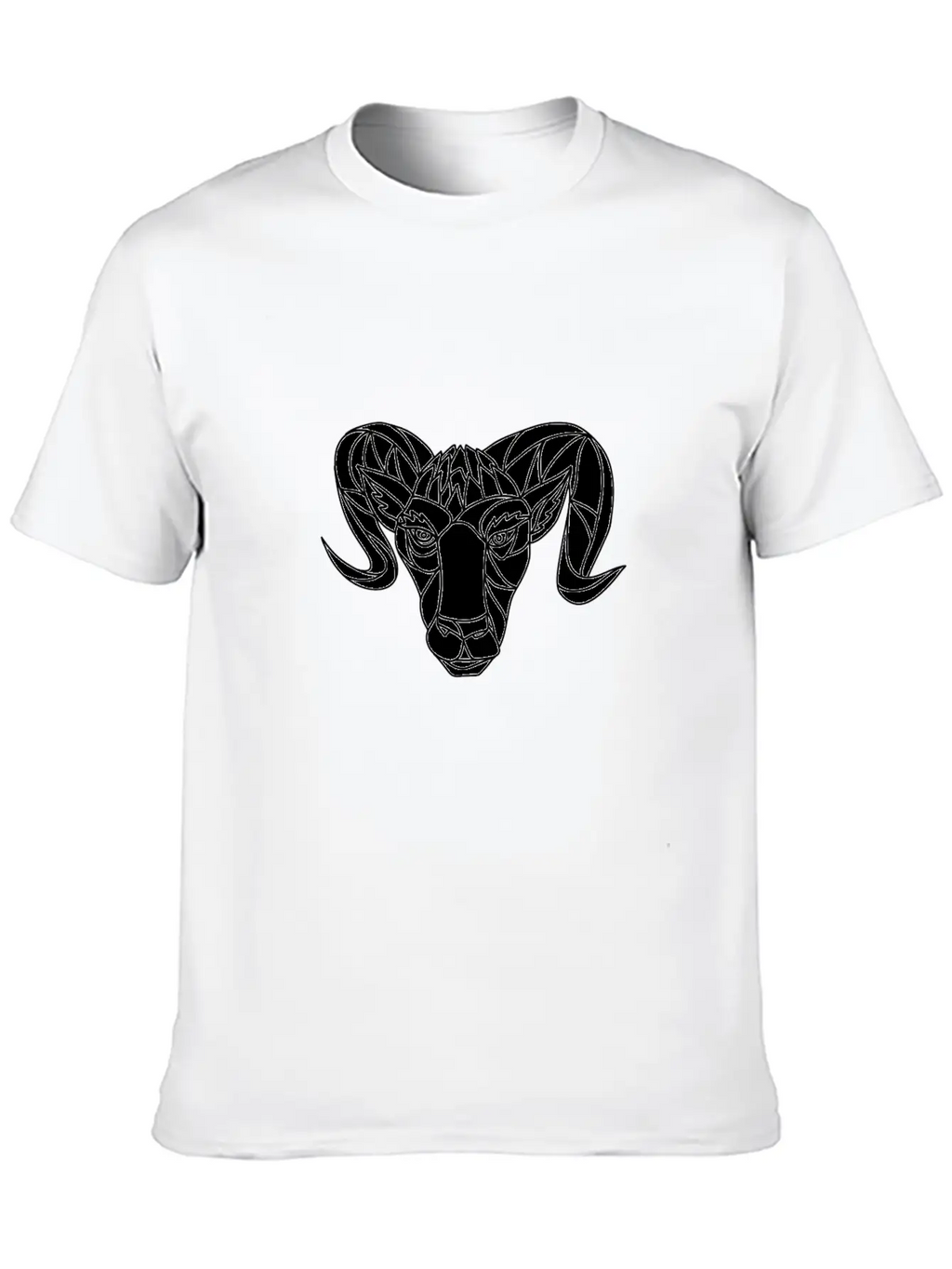 Bighorn Sheep Ram Mosaic Black And White Unisex Casual T-Shirt – Clean Design For Daily Comfort
