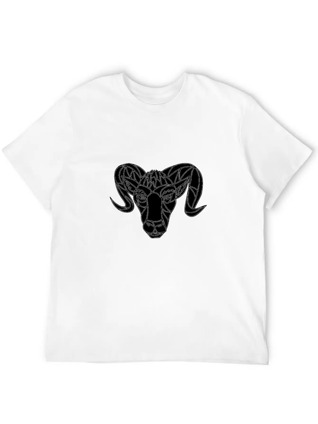 Bighorn Sheep Ram Mosaic Black And White Unisex Casual T-Shirt – Clean Design For Daily Comfort