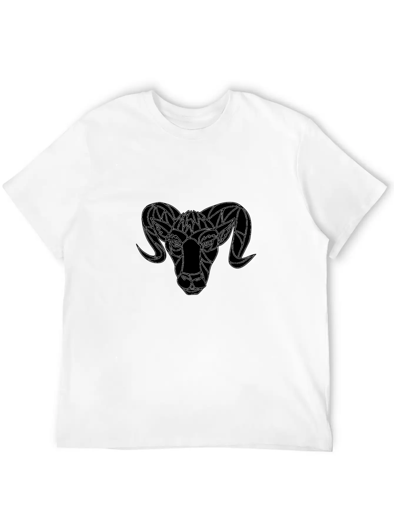 Bighorn Sheep Ram Mosaic Black And White Unisex Casual T-Shirt – Clean Design For Daily Comfort