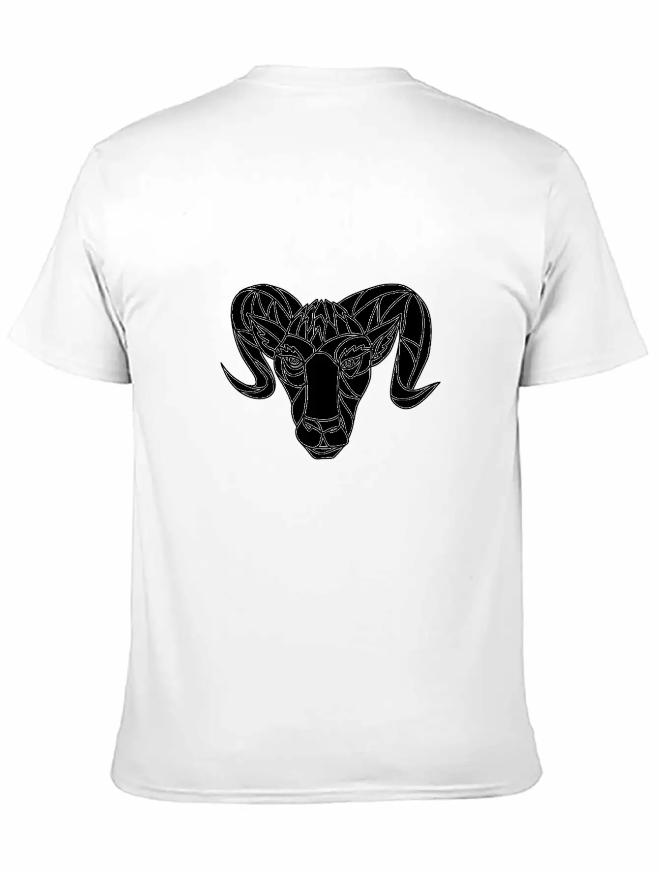 Bighorn Sheep Ram Mosaic Black And White Unisex Casual T-Shirt – Clean Design For Daily Comfort