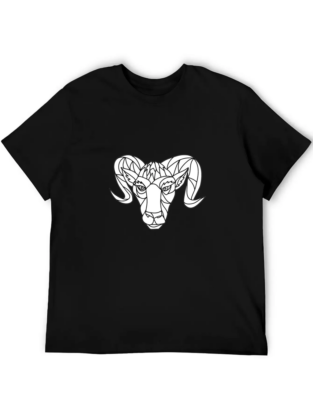 Bighorn Sheep Ram Mosaic Black And White Unisex Casual T-Shirt – Clean Design For Daily Comfort