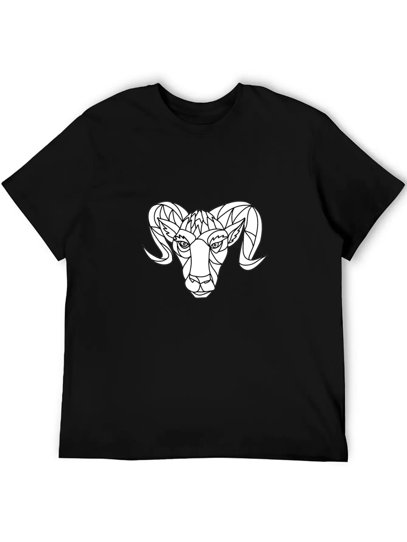 Bighorn Sheep Ram Mosaic Black And White Unisex Casual T-Shirt – Clean Design For Daily Comfort