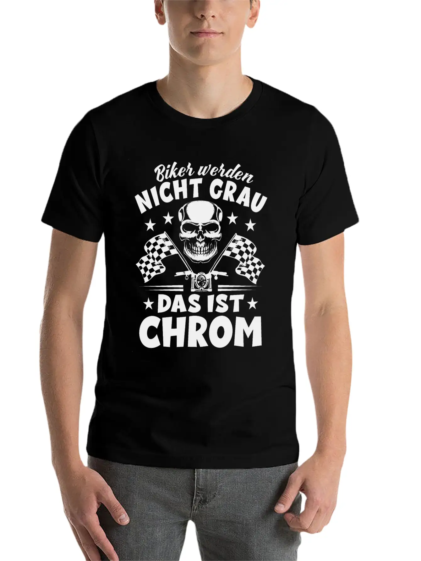Bikers Don't Turn Gray That's Chrome - Motorcycle Timeless Short Sleeve Tee – Comfy And Minimalist Design