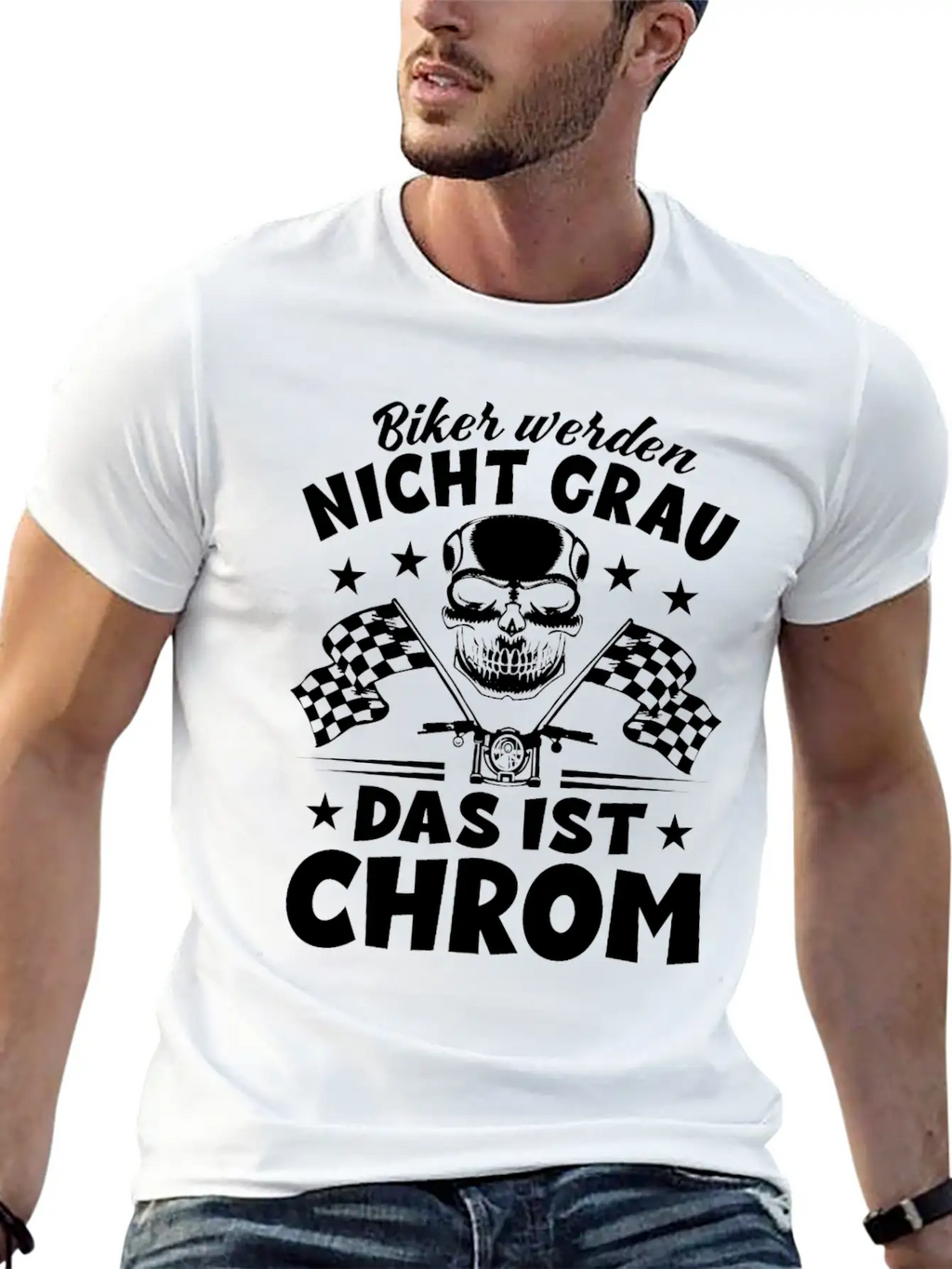 Bikers Don't Turn Gray That's Chrome - Motorcycle Timeless Short Sleeve Tee – Comfy And Minimalist Design