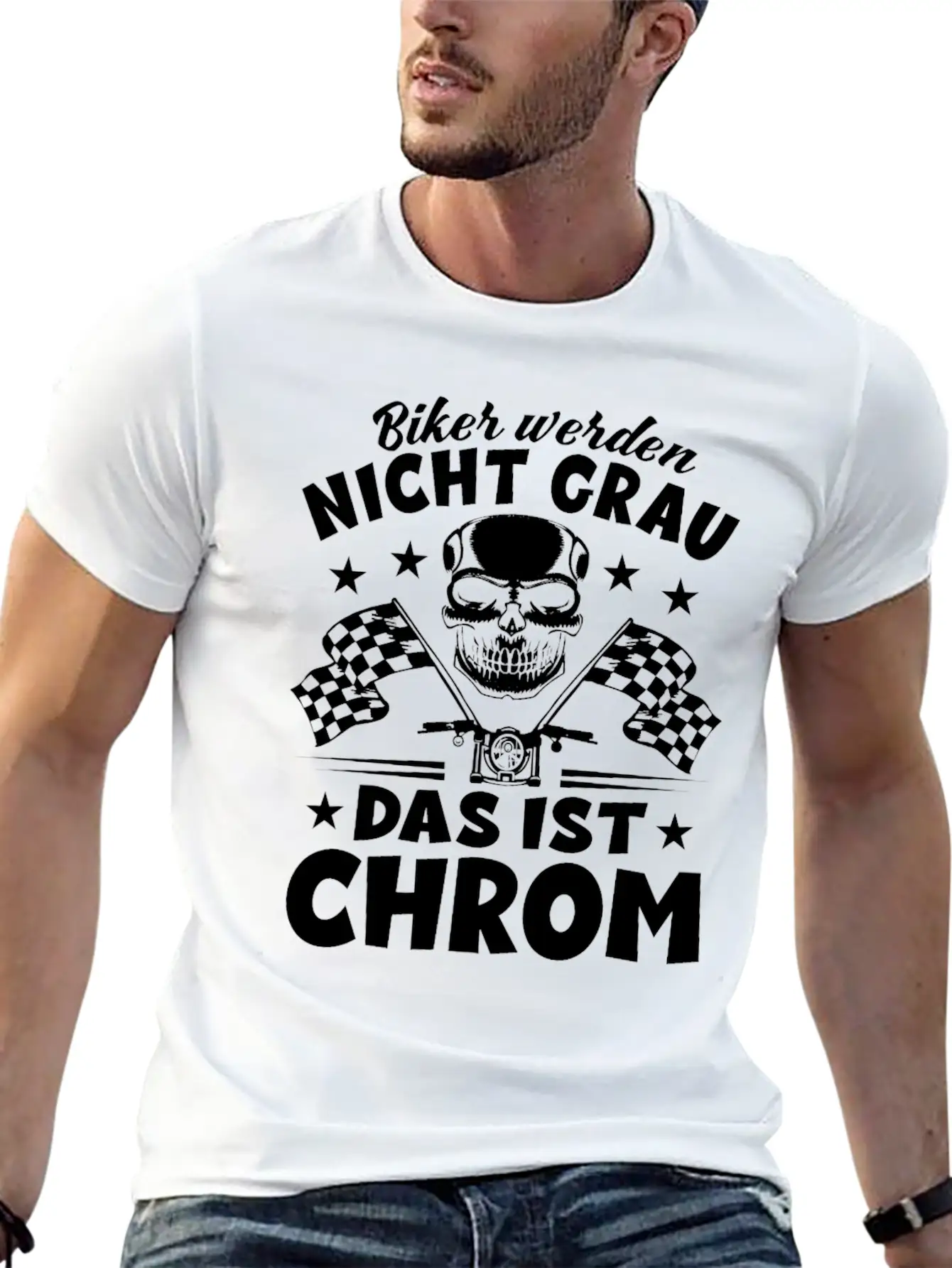 Bikers Don't Turn Gray That's Chrome - Motorcycle Timeless Short Sleeve Tee – Comfy And Minimalist Design