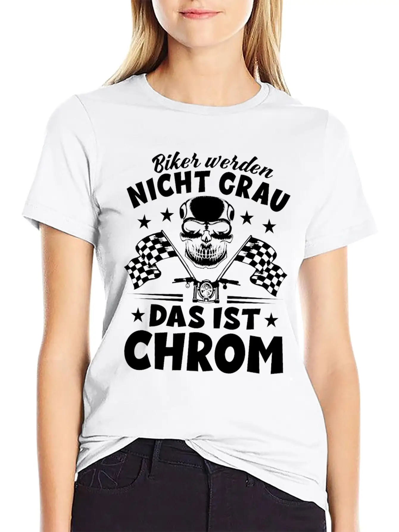 Bikers Don't Turn Gray That's Chrome - Motorcycle Timeless Short Sleeve Tee – Comfy And Minimalist Design