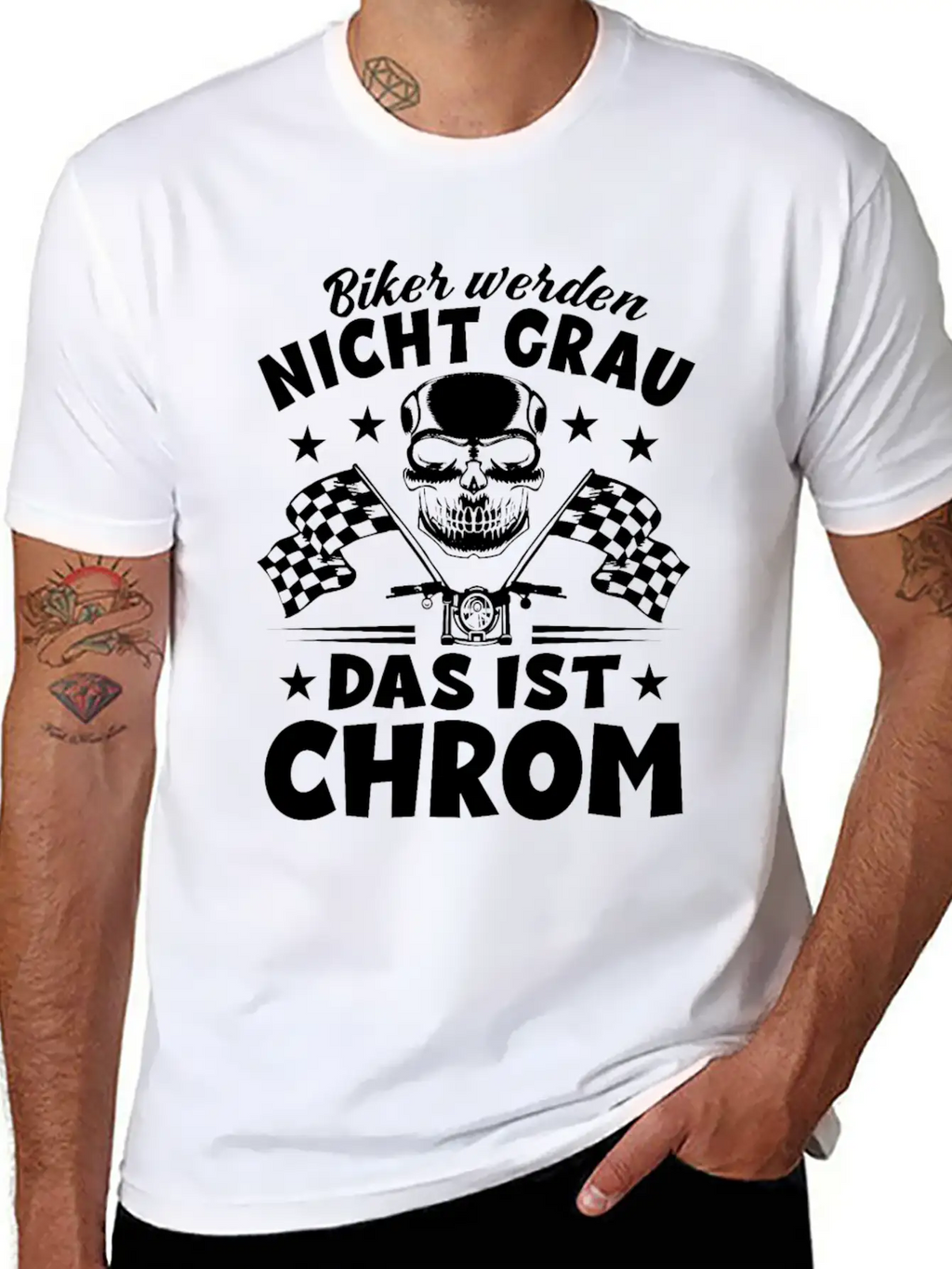Bikers Don't Turn Gray That's Chrome - Motorcycle Timeless Short Sleeve Tee – Comfy And Minimalist Design