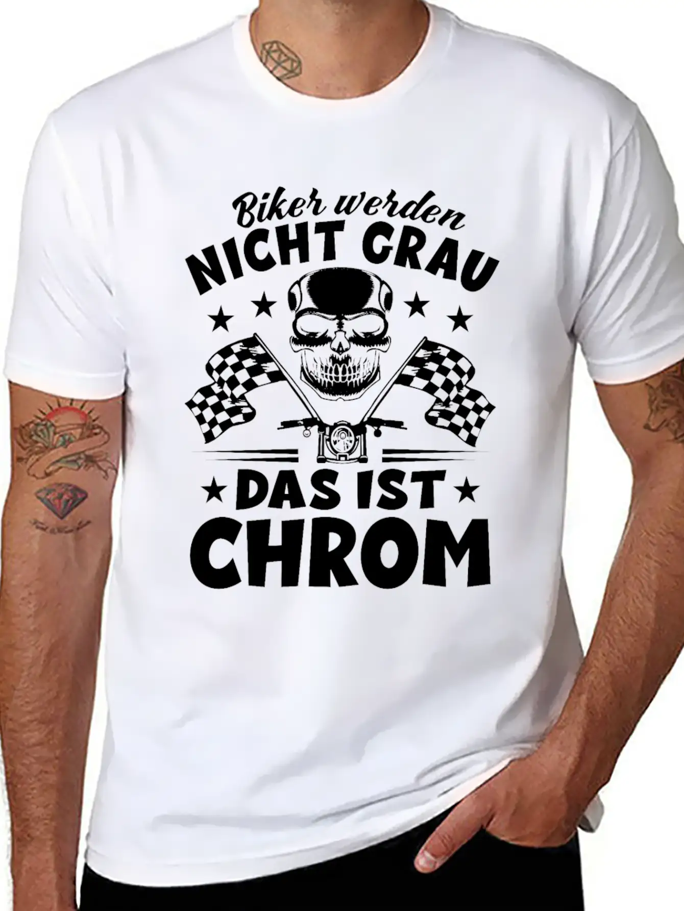 Bikers Don't Turn Gray That's Chrome - Motorcycle Timeless Short Sleeve Tee – Comfy And Minimalist Design