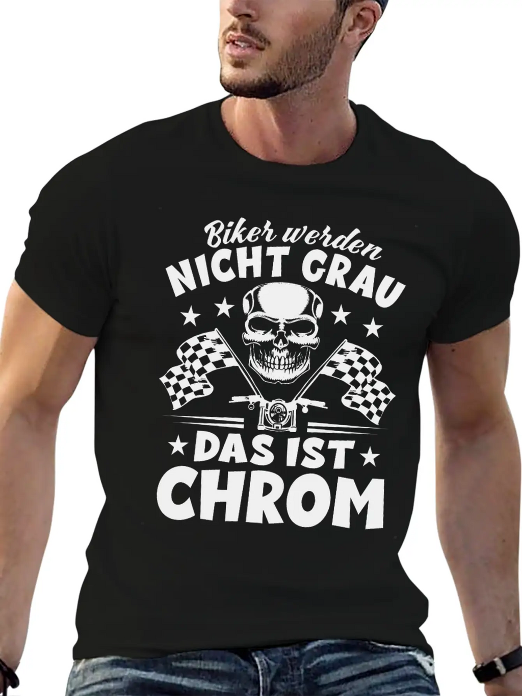 Bikers Don't Turn Gray That's Chrome - Motorcycle Timeless Short Sleeve Tee – Comfy And Minimalist Design