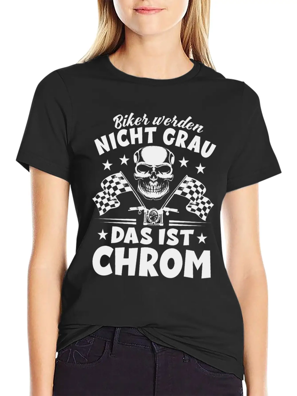 Bikers Don't Turn Gray That's Chrome - Motorcycle Timeless Short Sleeve Tee – Comfy And Minimalist Design