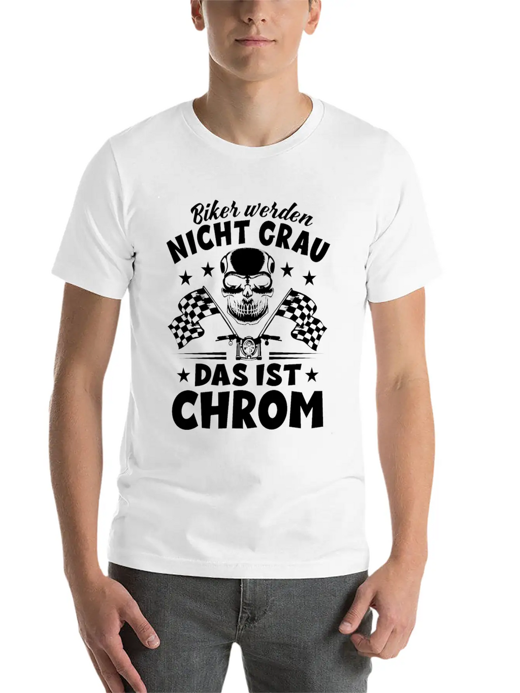 Bikers Don't Turn Gray That's Chrome - Motorcycle Timeless Short Sleeve Tee – Comfy And Minimalist Design