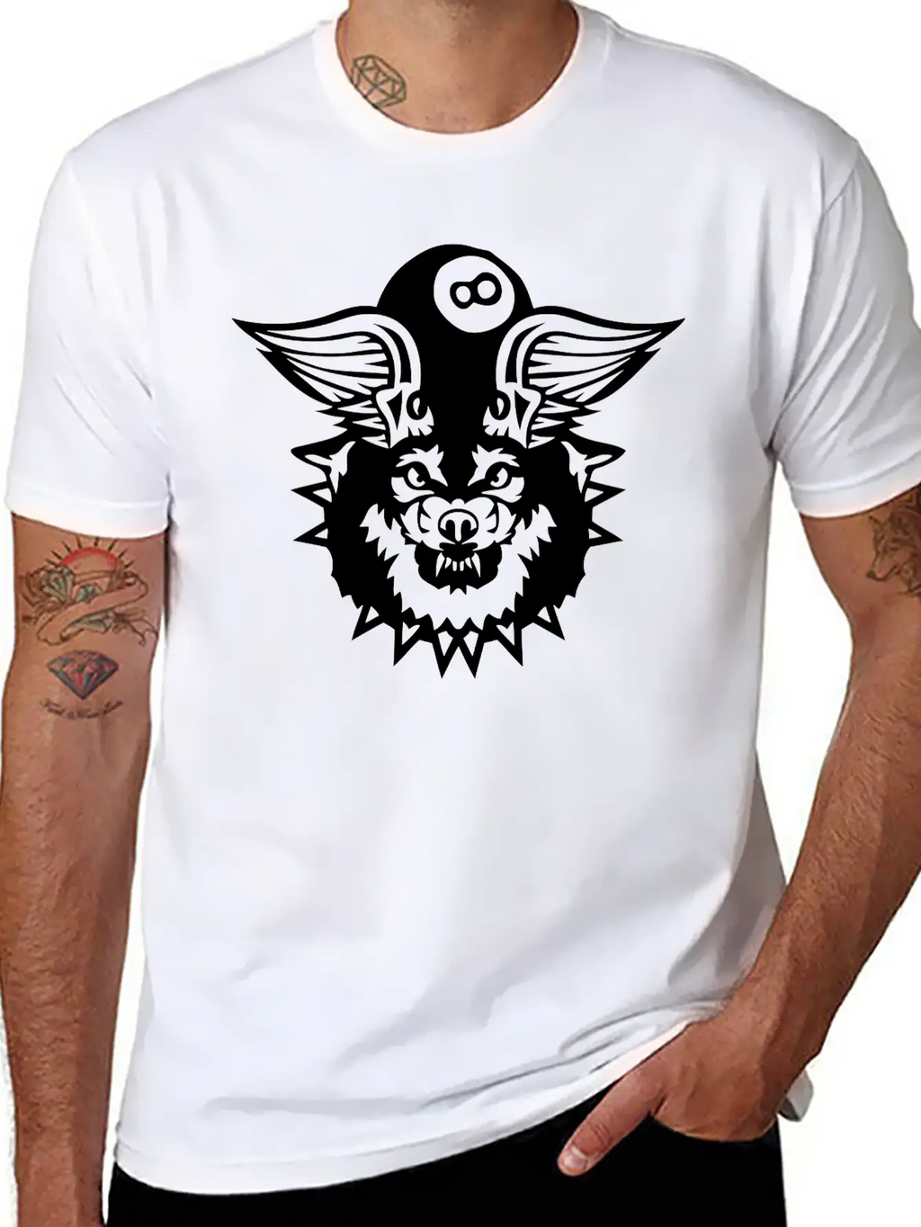 Billards Snooker Wing Wolf Logo Sports Stylish Everyday T-Shirt – Unisex Basic Cotton Tee