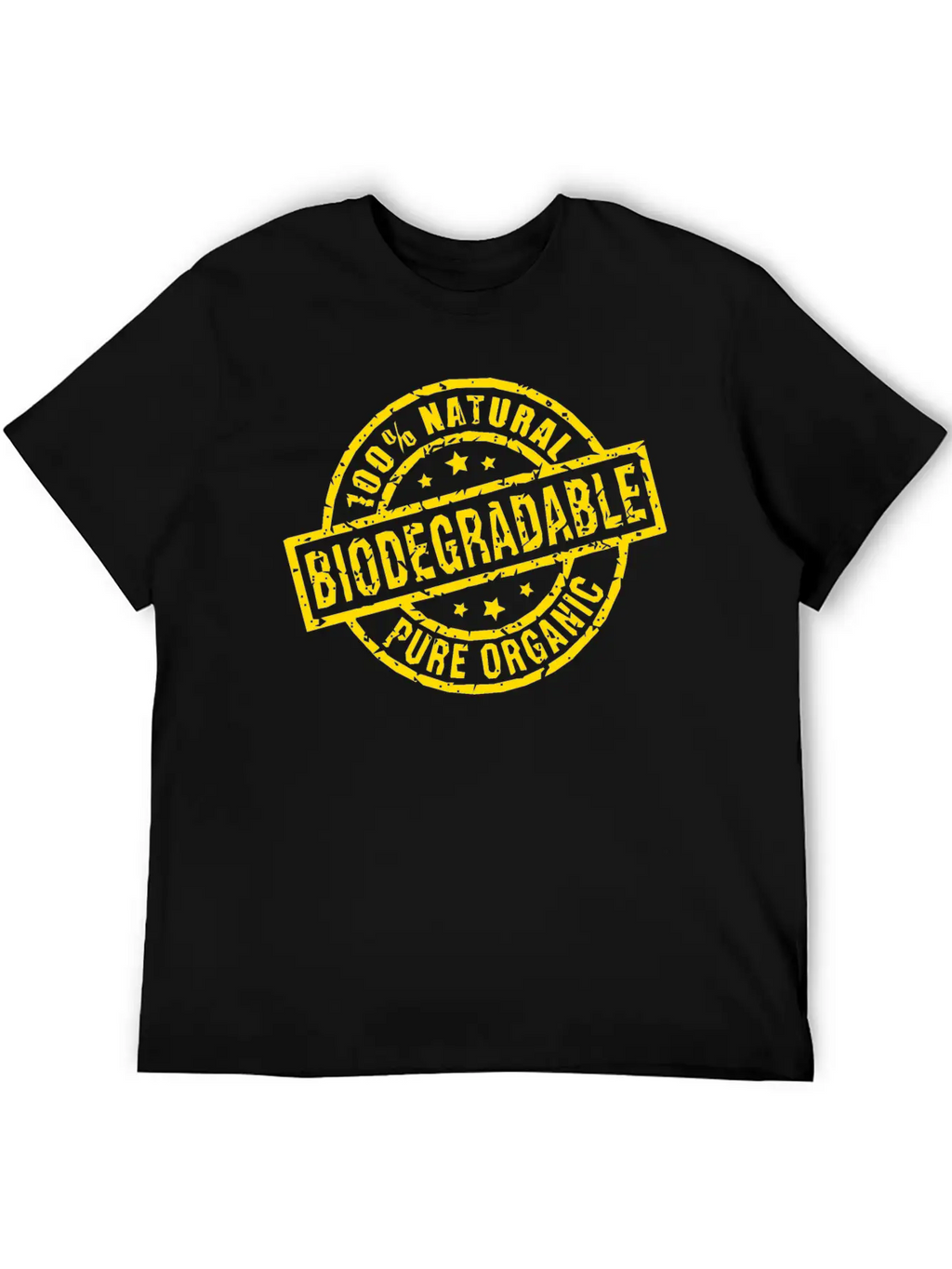 Biodegradable Yellow Stamp Timeless Short Sleeve Tee – Comfy And Minimalist Design