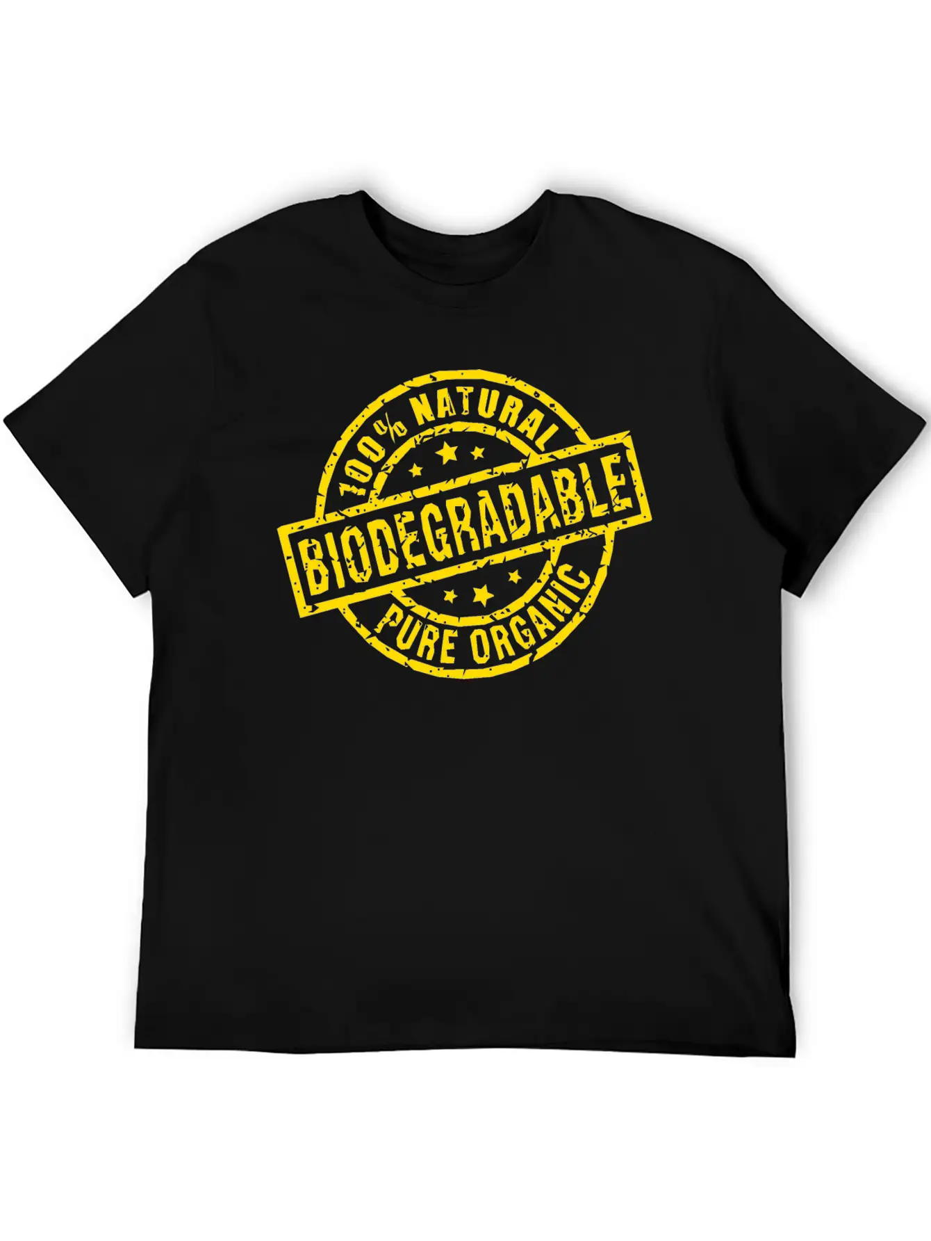 Biodegradable Yellow Stamp Timeless Short Sleeve Tee – Comfy And Minimalist Design
