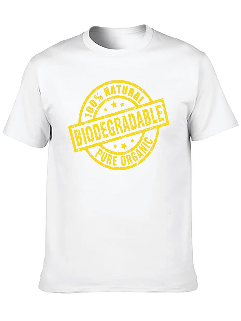 Biodegradable Yellow Stamp Timeless Short Sleeve Tee – Comfy And Minimalist Design