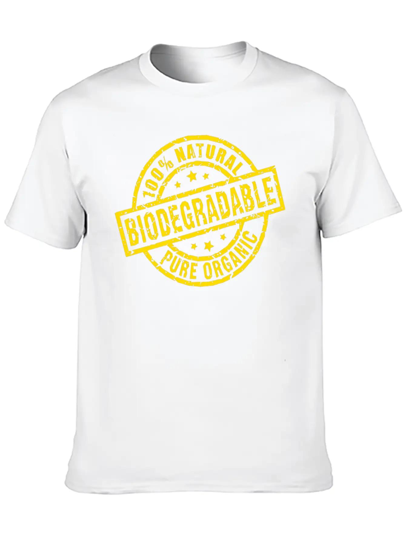 Biodegradable Yellow Stamp Timeless Short Sleeve Tee – Comfy And Minimalist Design