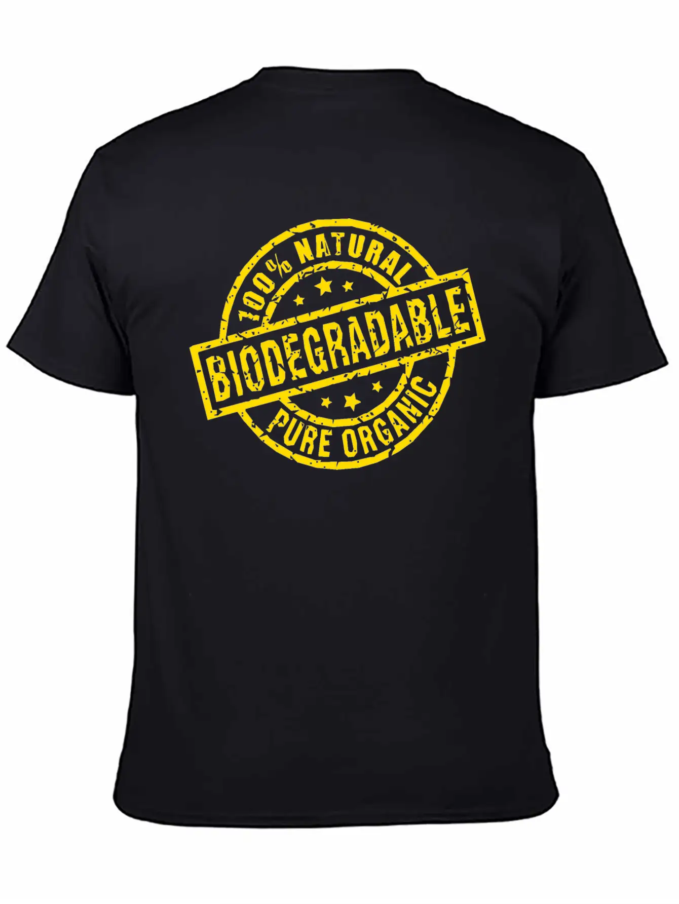 Biodegradable Yellow Stamp Timeless Short Sleeve Tee – Comfy And Minimalist Design