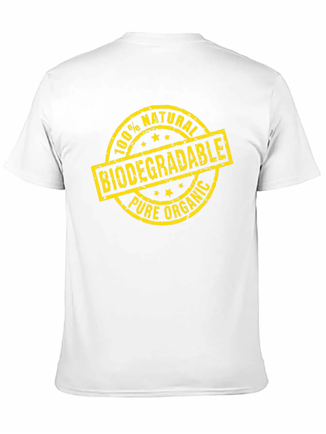 Biodegradable Yellow Stamp Timeless Short Sleeve Tee – Comfy And Minimalist Design