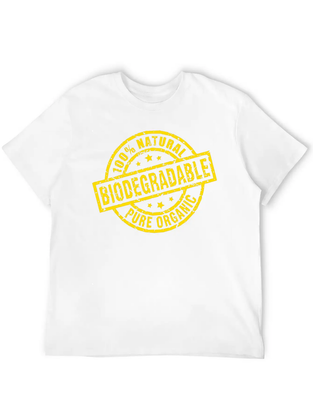 Biodegradable Yellow Stamp Timeless Short Sleeve Tee – Comfy And Minimalist Design