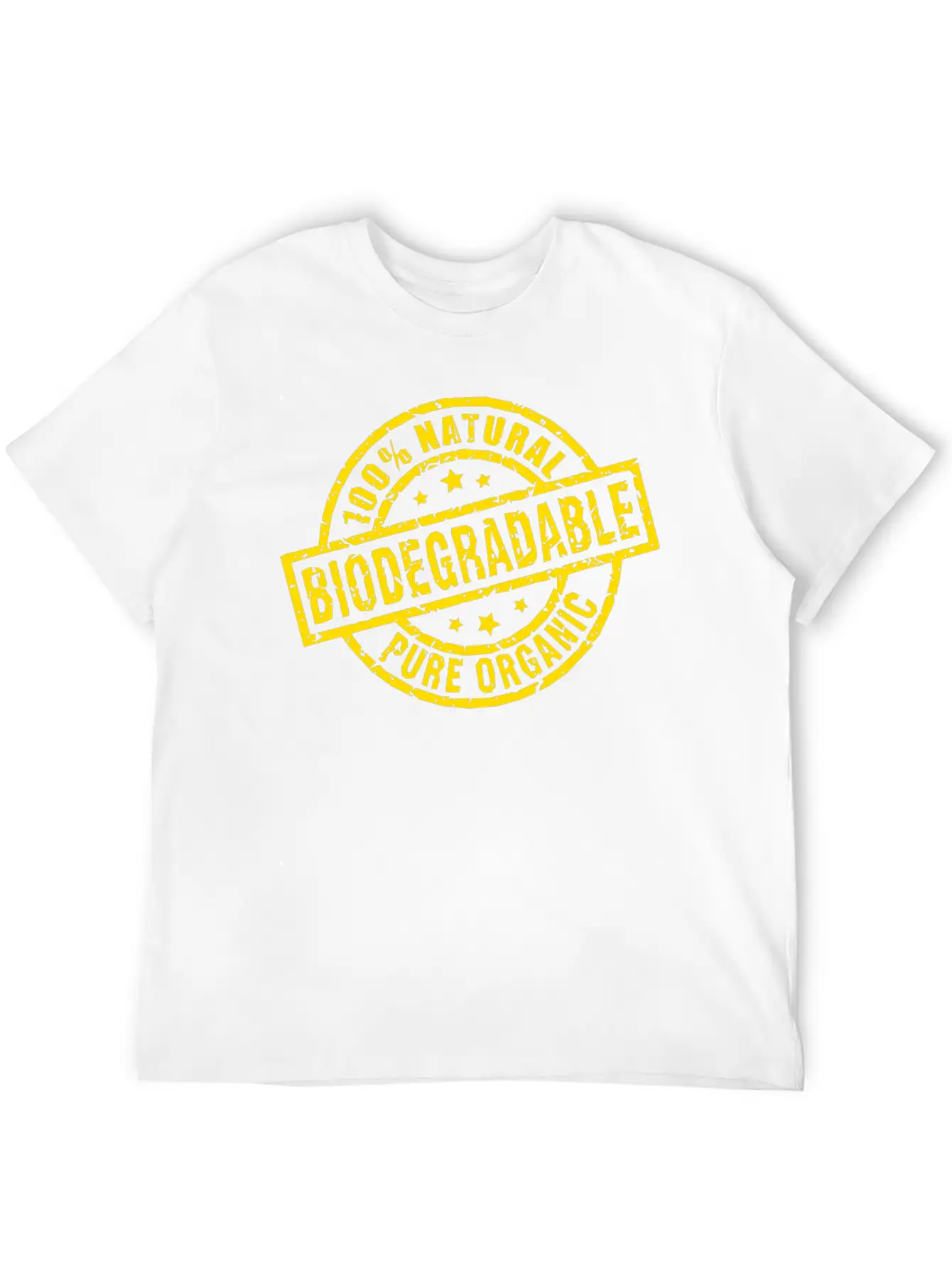Biodegradable Yellow Stamp Timeless Short Sleeve Tee – Comfy And Minimalist Design
