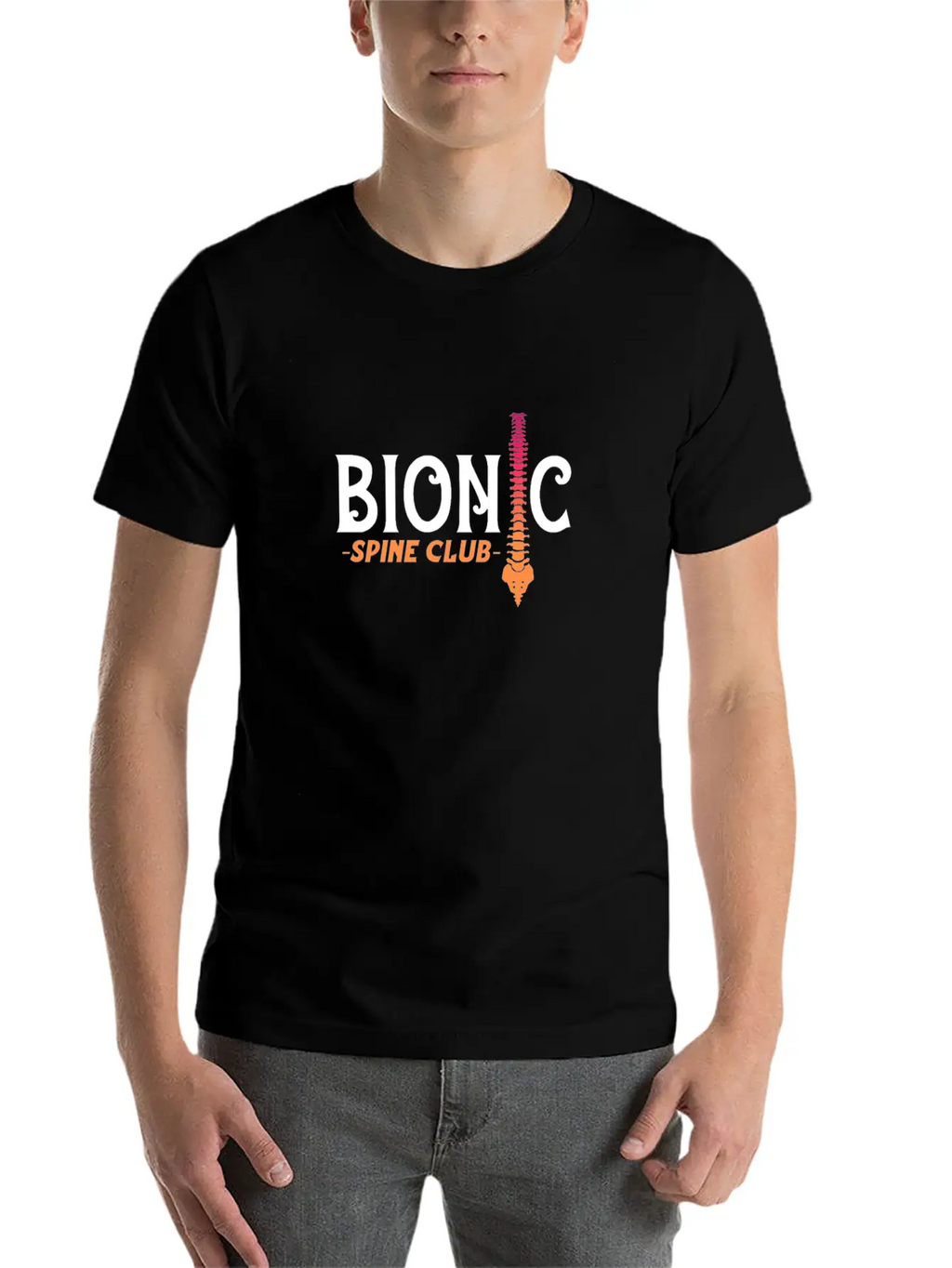 Bionic Spine Club Unisex Casual T-Shirt – Clean Design For Daily Comfort