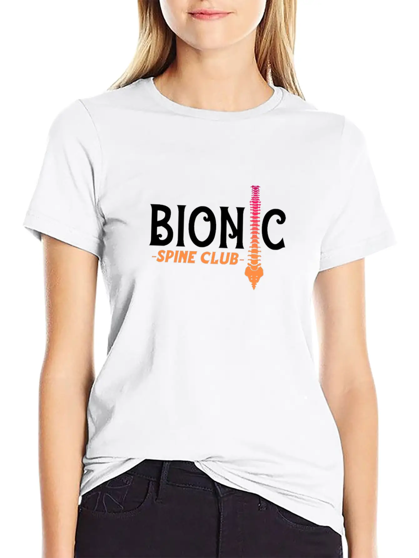 Bionic Spine Club Unisex Casual T-Shirt – Clean Design For Daily Comfort
