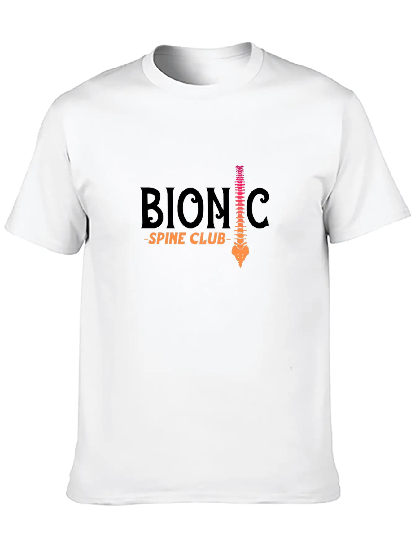 Bionic Spine Club Unisex Casual T-Shirt – Clean Design For Daily Comfort