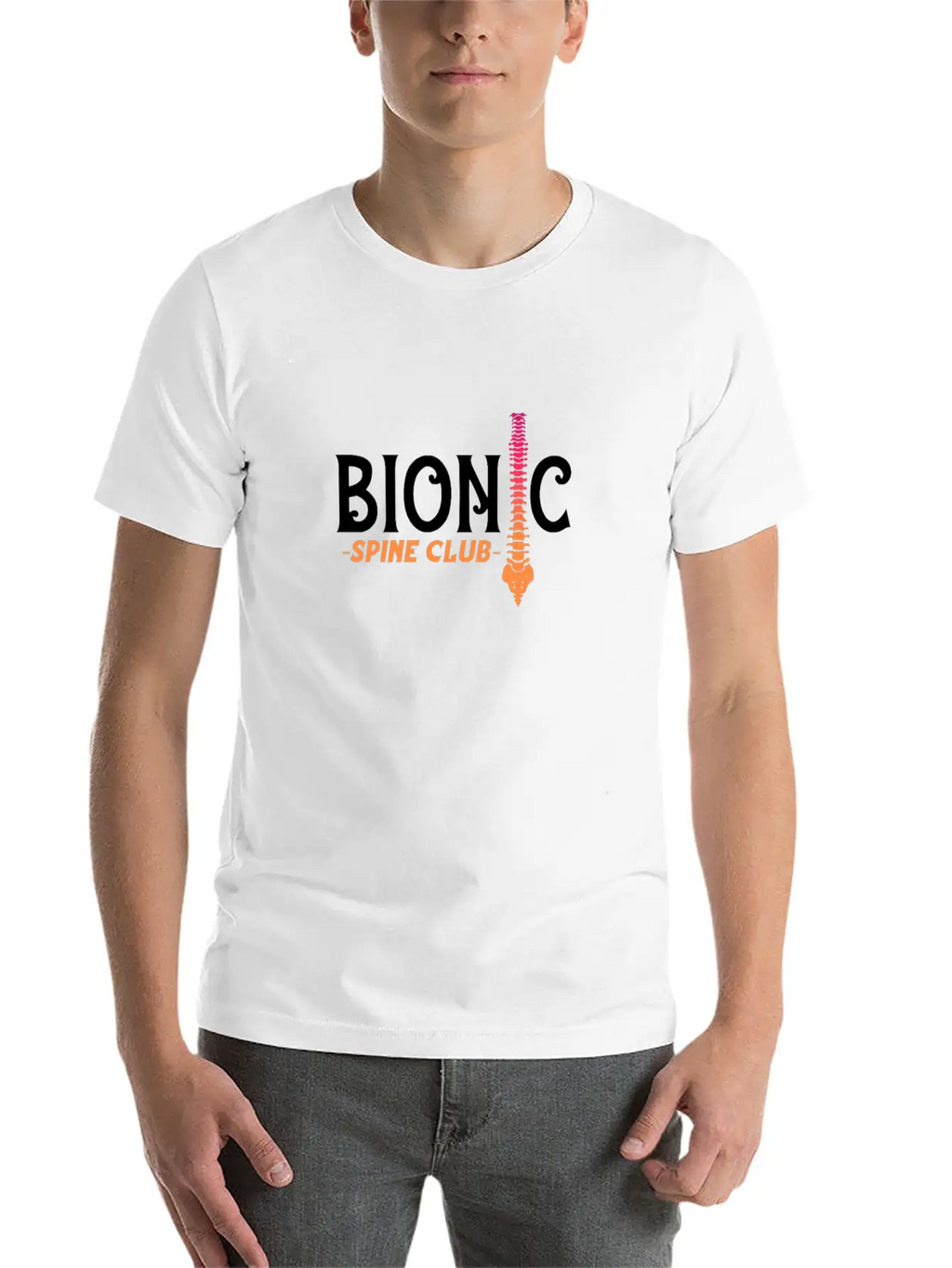 Bionic Spine Club Unisex Casual T-Shirt – Clean Design For Daily Comfort