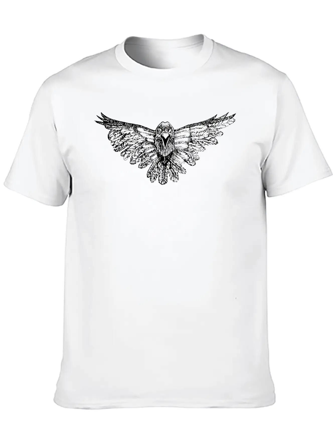 Bird Hawk Eagle Hand-Drawn Relaxed Everyday Tee – Lightweight And Durable Cotton