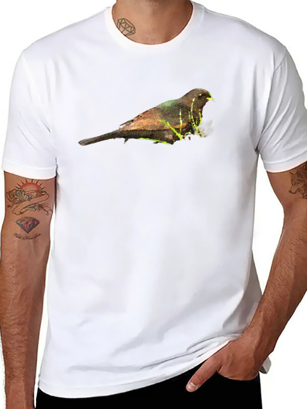 Bird Oil Art Relaxed Everyday Tee – Lightweight And Durable Cotton