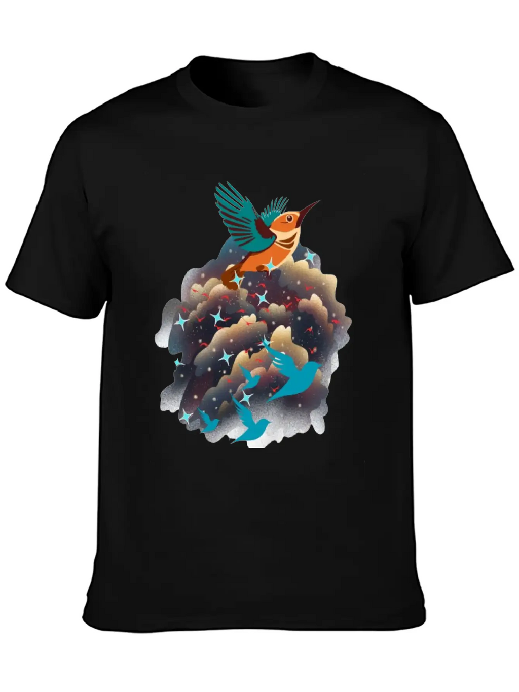 Birds In The Sky Breathable Graphic T-Shirt – Perfect For Casual Days