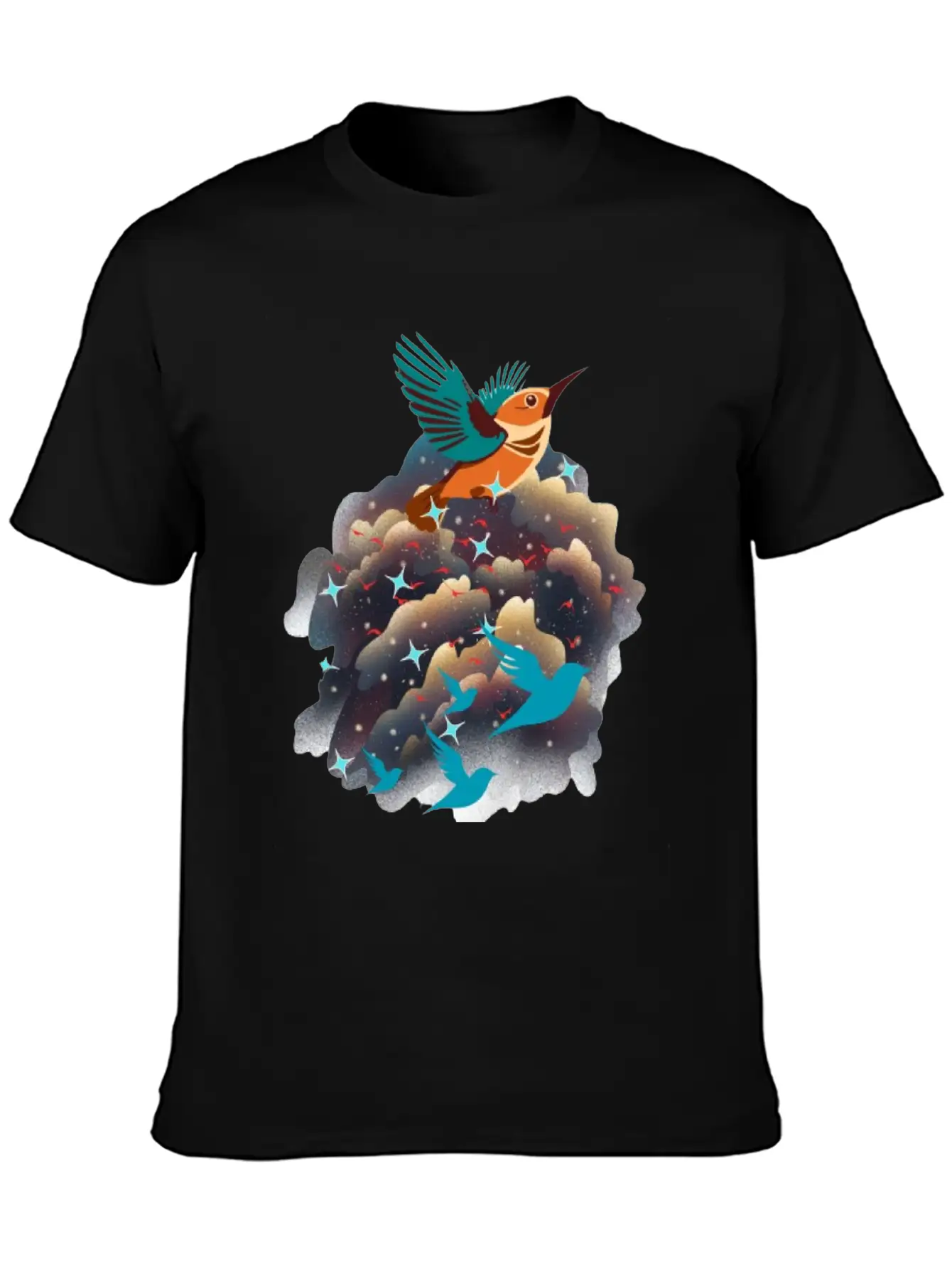 Birds In The Sky Breathable Graphic T-Shirt – Perfect For Casual Days