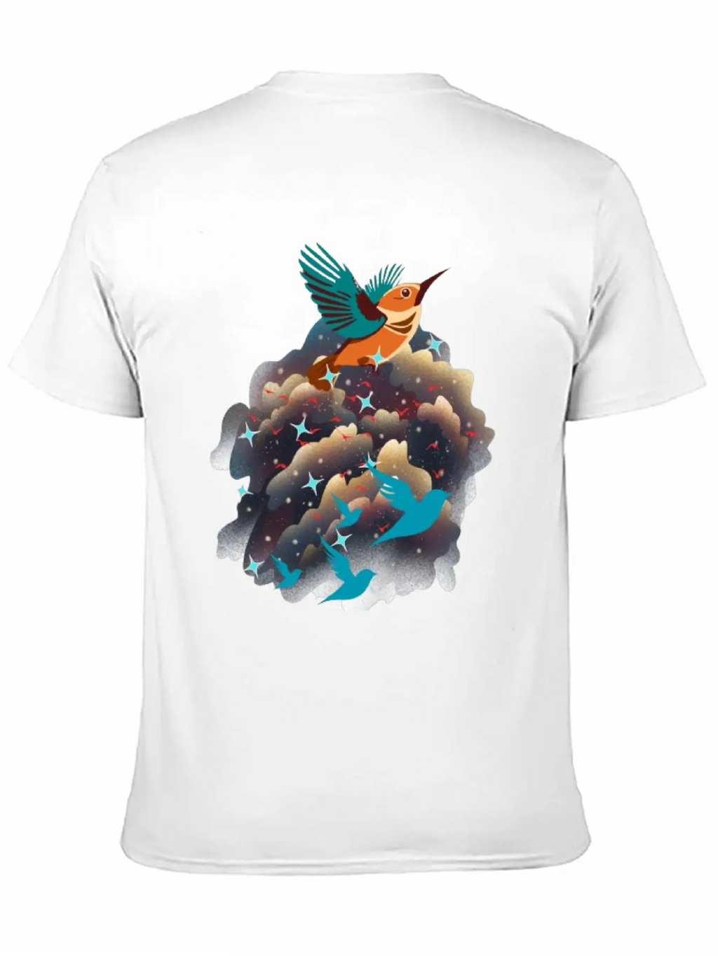 Birds In The Sky Breathable Graphic T-Shirt – Perfect For Casual Days