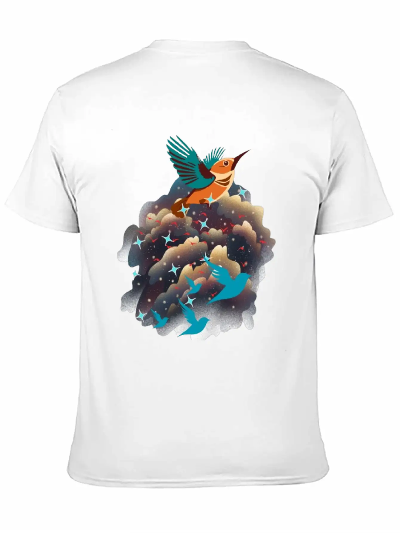 Birds In The Sky Breathable Graphic T-Shirt – Perfect For Casual Days