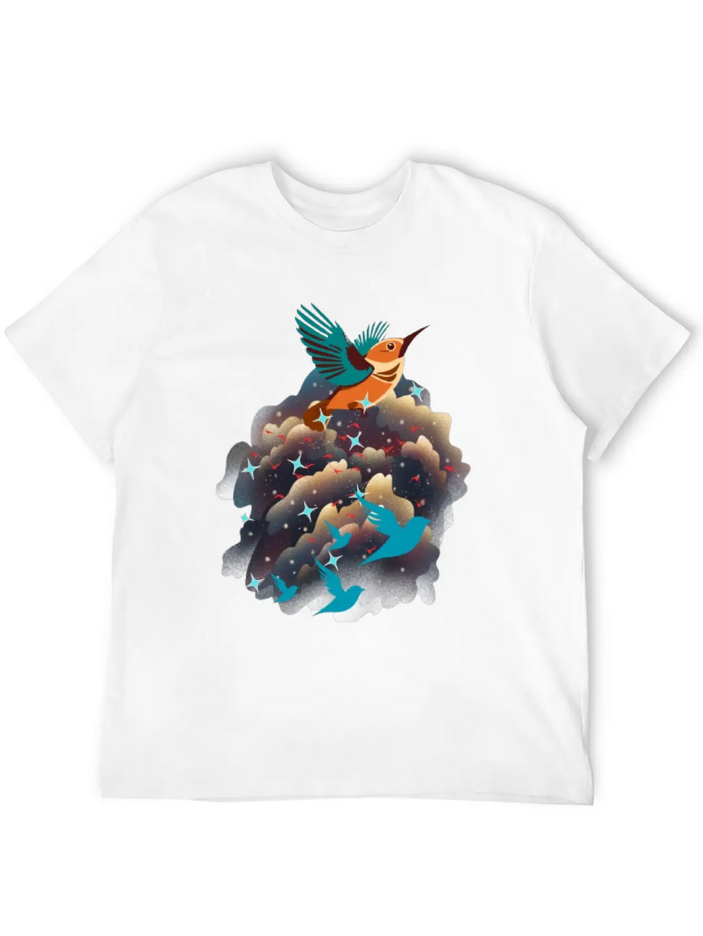 Birds In The Sky Breathable Graphic T-Shirt – Perfect For Casual Days