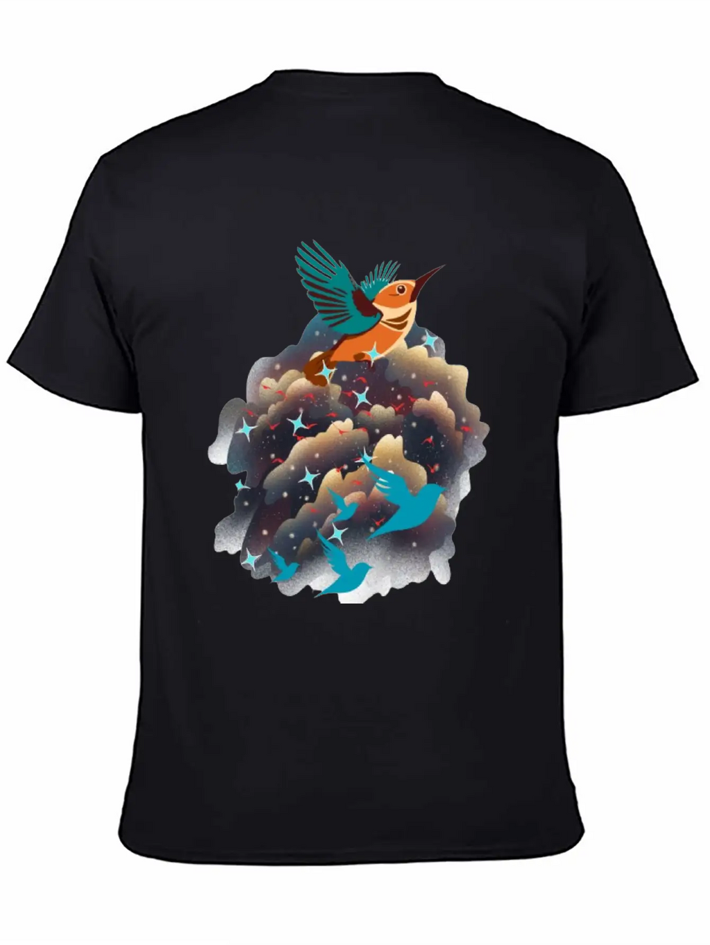 Birds In The Sky Breathable Graphic T-Shirt – Perfect For Casual Days