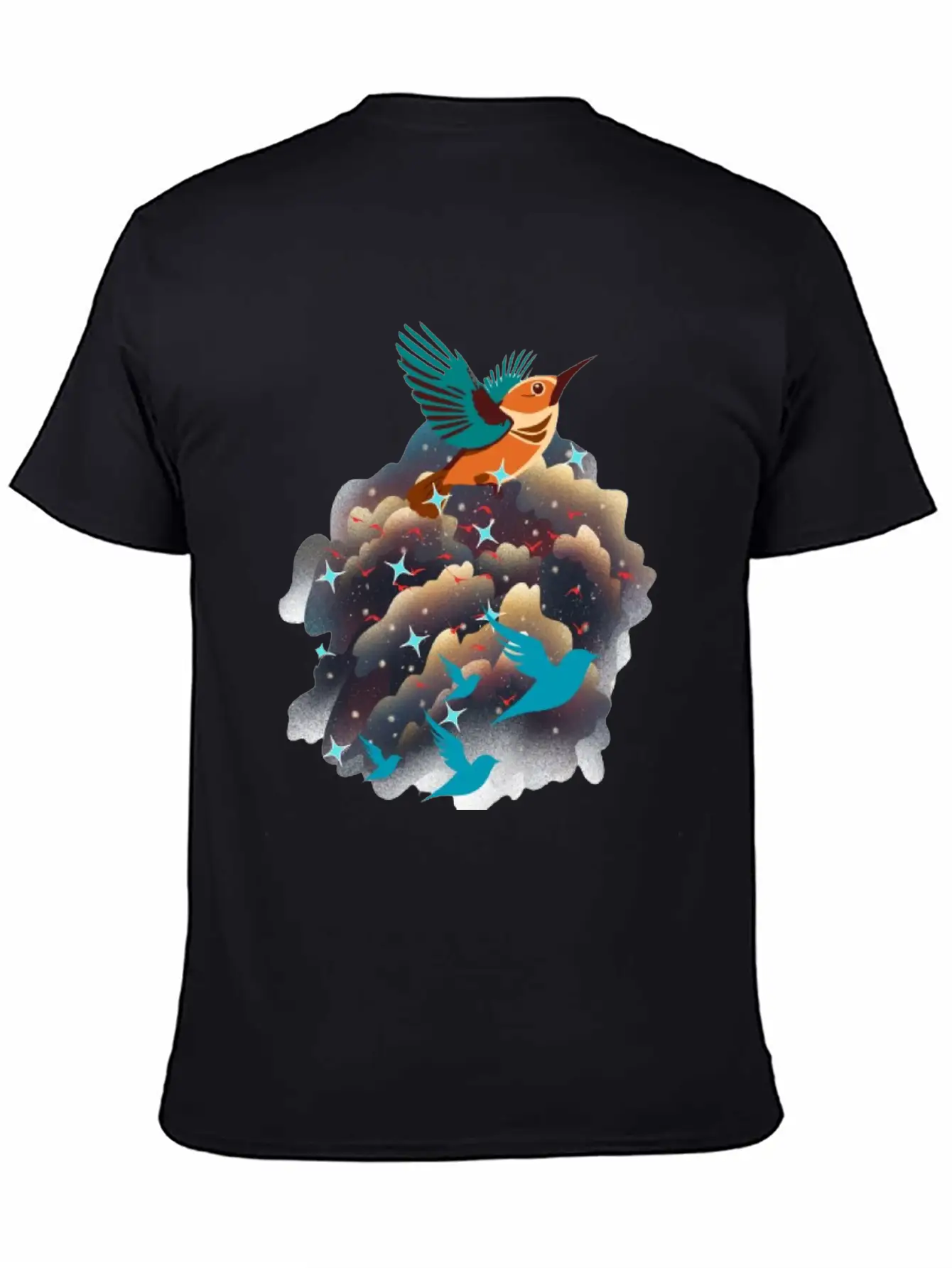 Birds In The Sky Breathable Graphic T-Shirt – Perfect For Casual Days