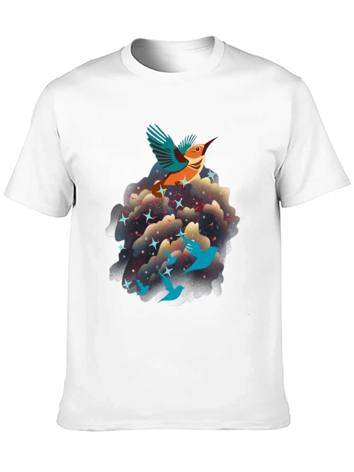 Birds In The Sky Breathable Graphic T-Shirt – Perfect For Casual Days