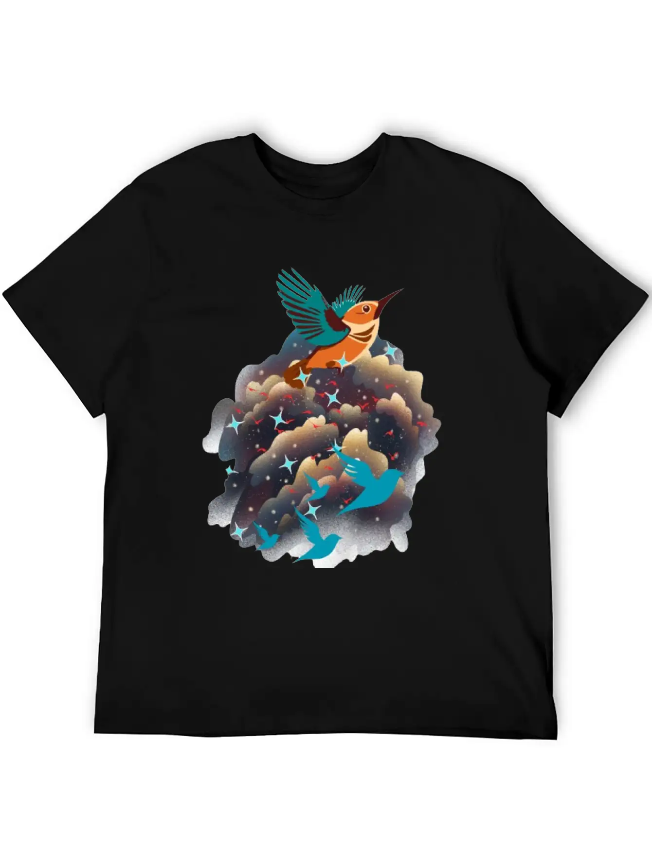Birds In The Sky Breathable Graphic T-Shirt – Perfect For Casual Days