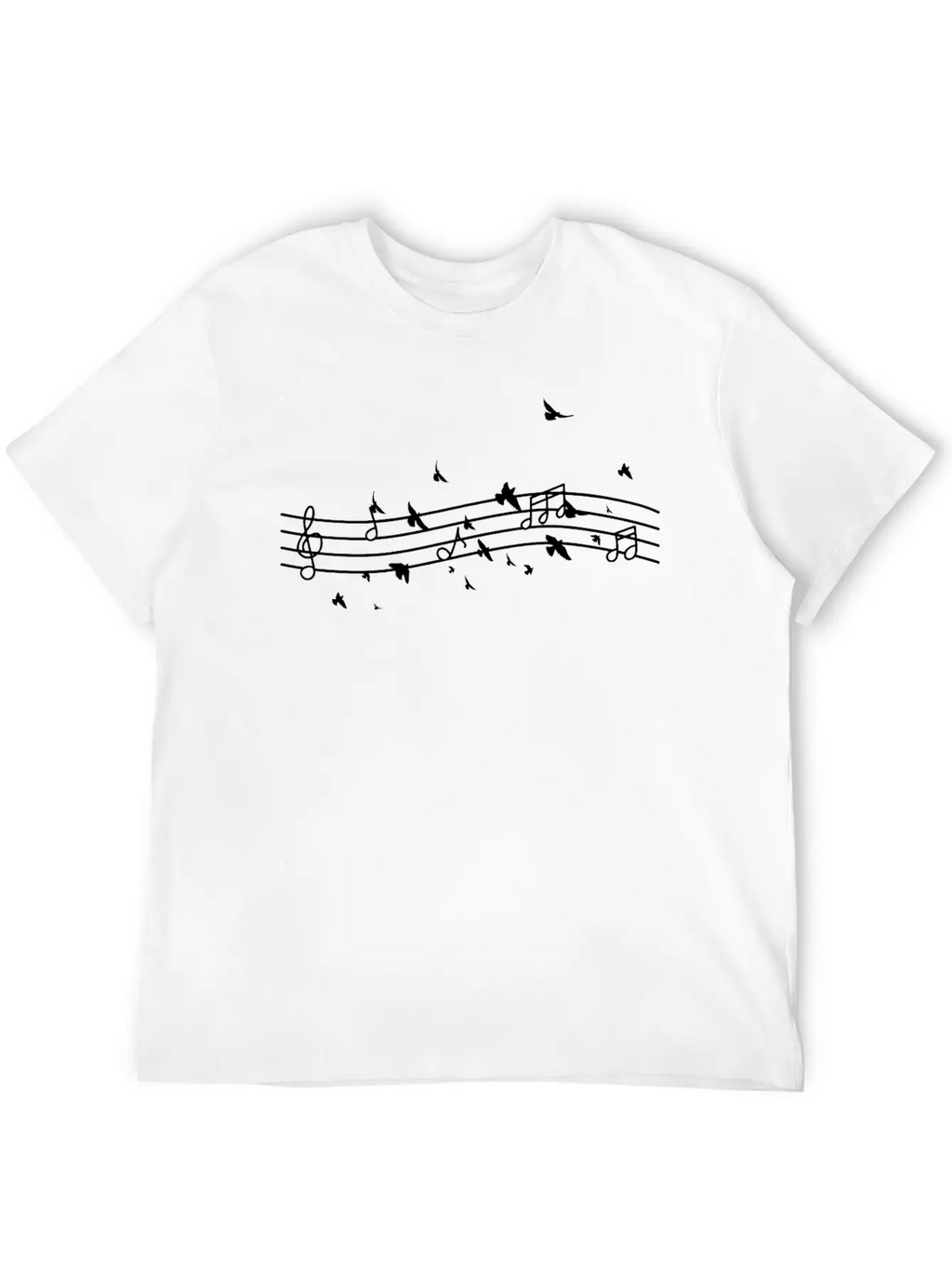 Birds Music Notes Music Teacher Modern Fit Casual T-Shirt – Clean And Versatile Design