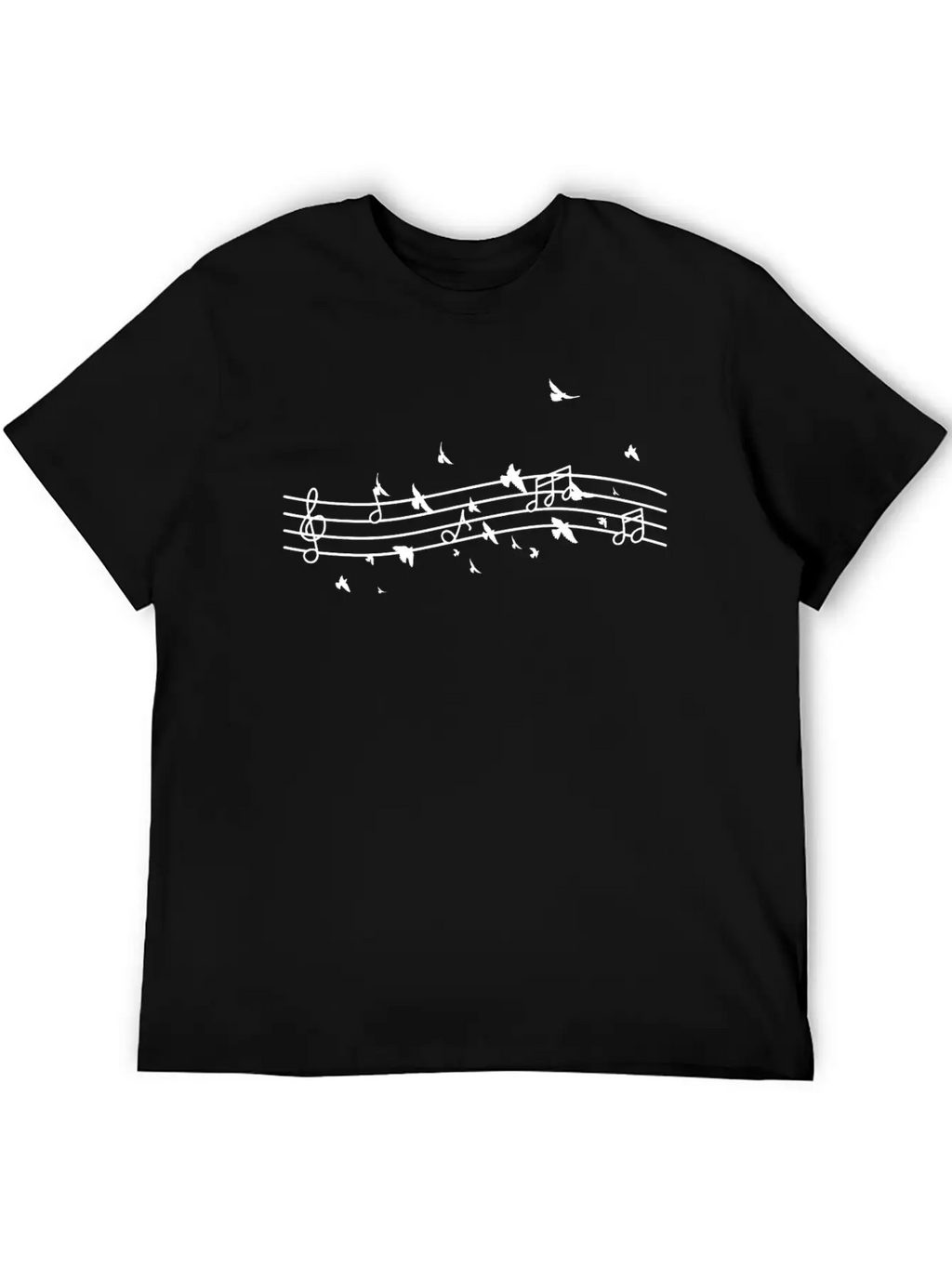 Birds Music Notes Music Teacher Modern Fit Casual T-Shirt – Clean And Versatile Design